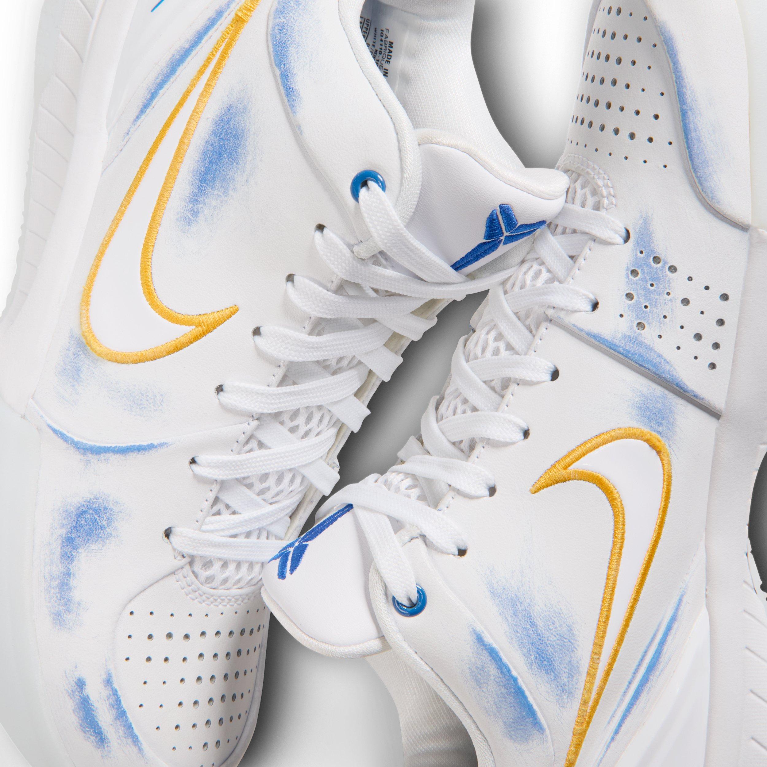 Nike Kobe IV Draft Pack "White" Grade School Kids' Basketball Shoe - WHITE Thumbnail View 7