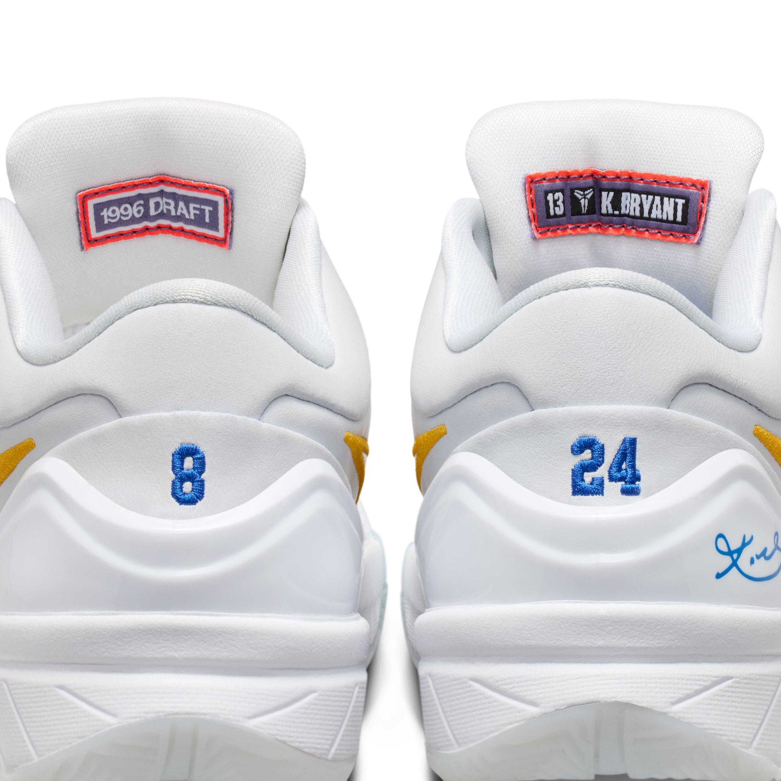 Nike Kobe IV Draft Pack "White" Grade School Kids' Basketball Shoe - WHITE Thumbnail View 8