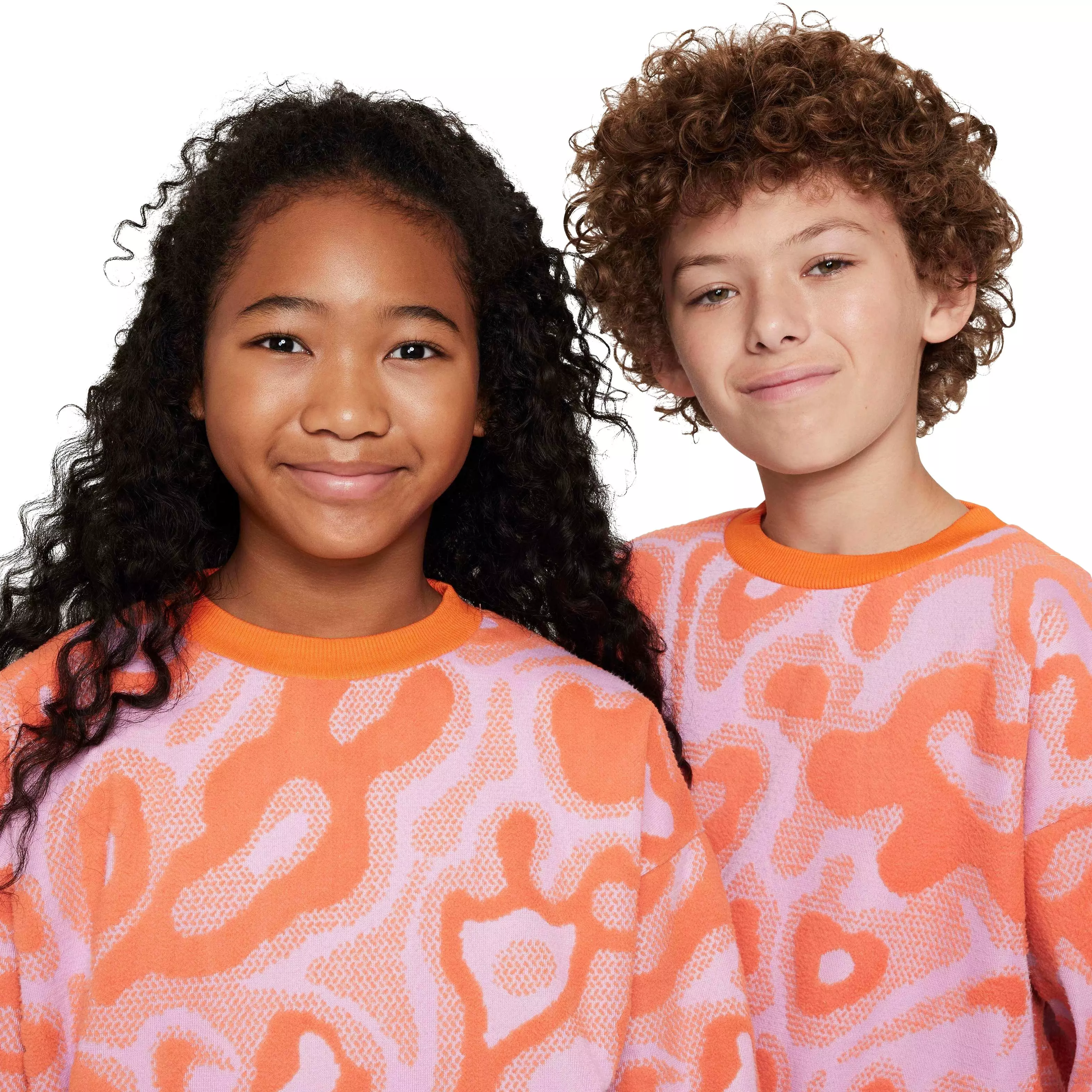 Nike Big Kids' Sportswear Oversized Fleece Crew-Neck Sweatshirt - PINK