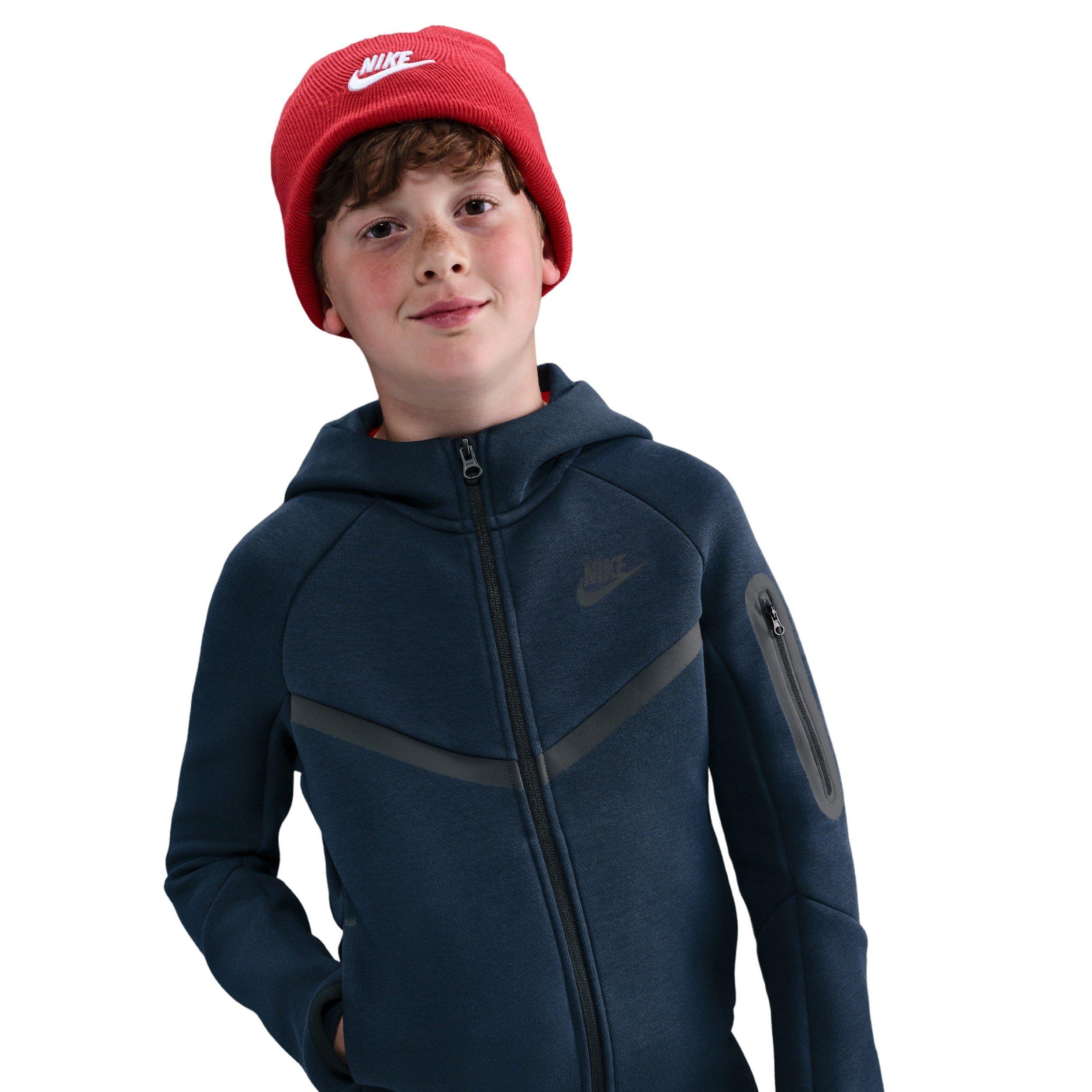Nike Sportswear Tech Fleece Full-Zip Big Boys' Blue Hooded Jacket