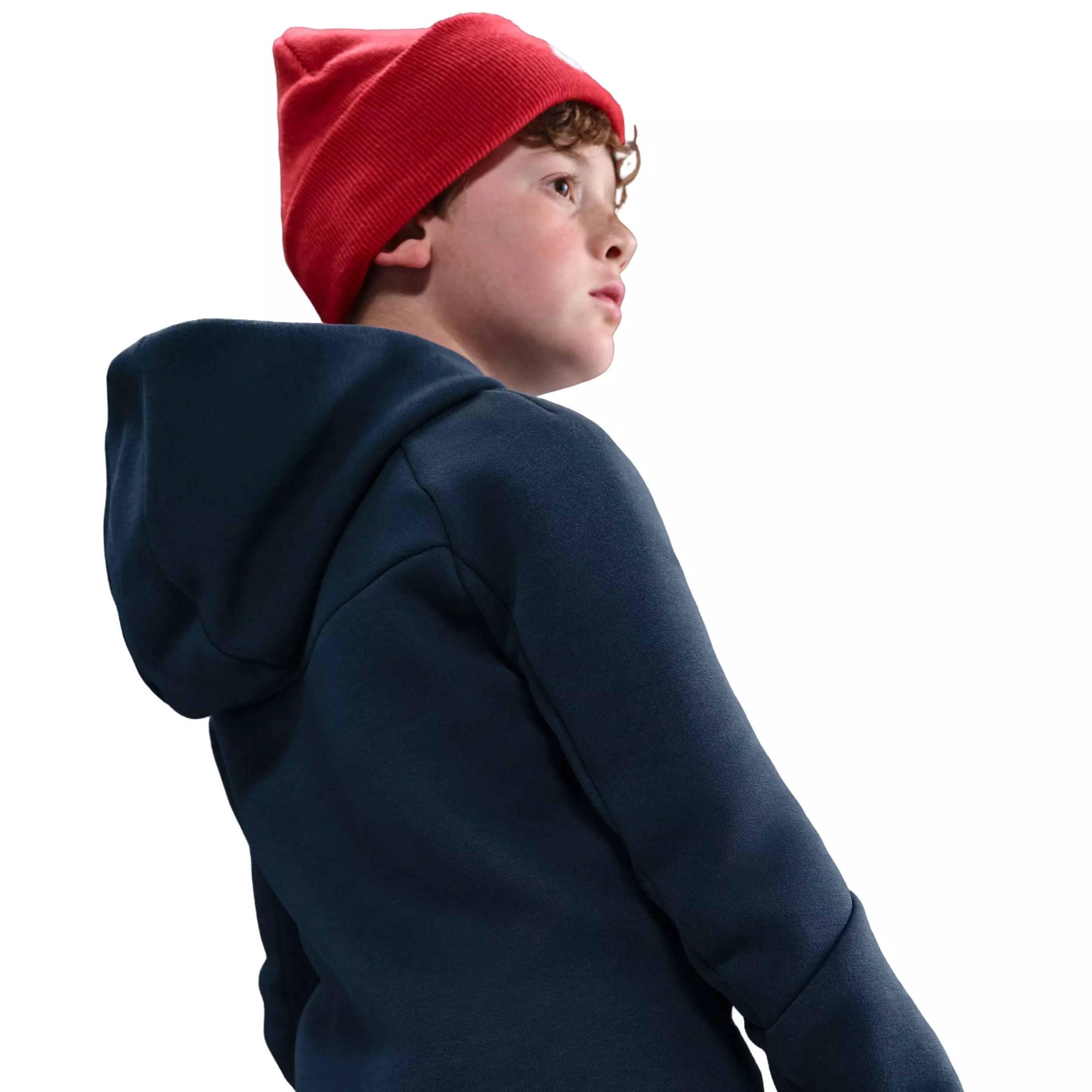 Nike Big Boys' Sportswear Tech Fleece Full-Zip Hooded Jacket - Obsidian Blue - OBSIDIAN BLUE