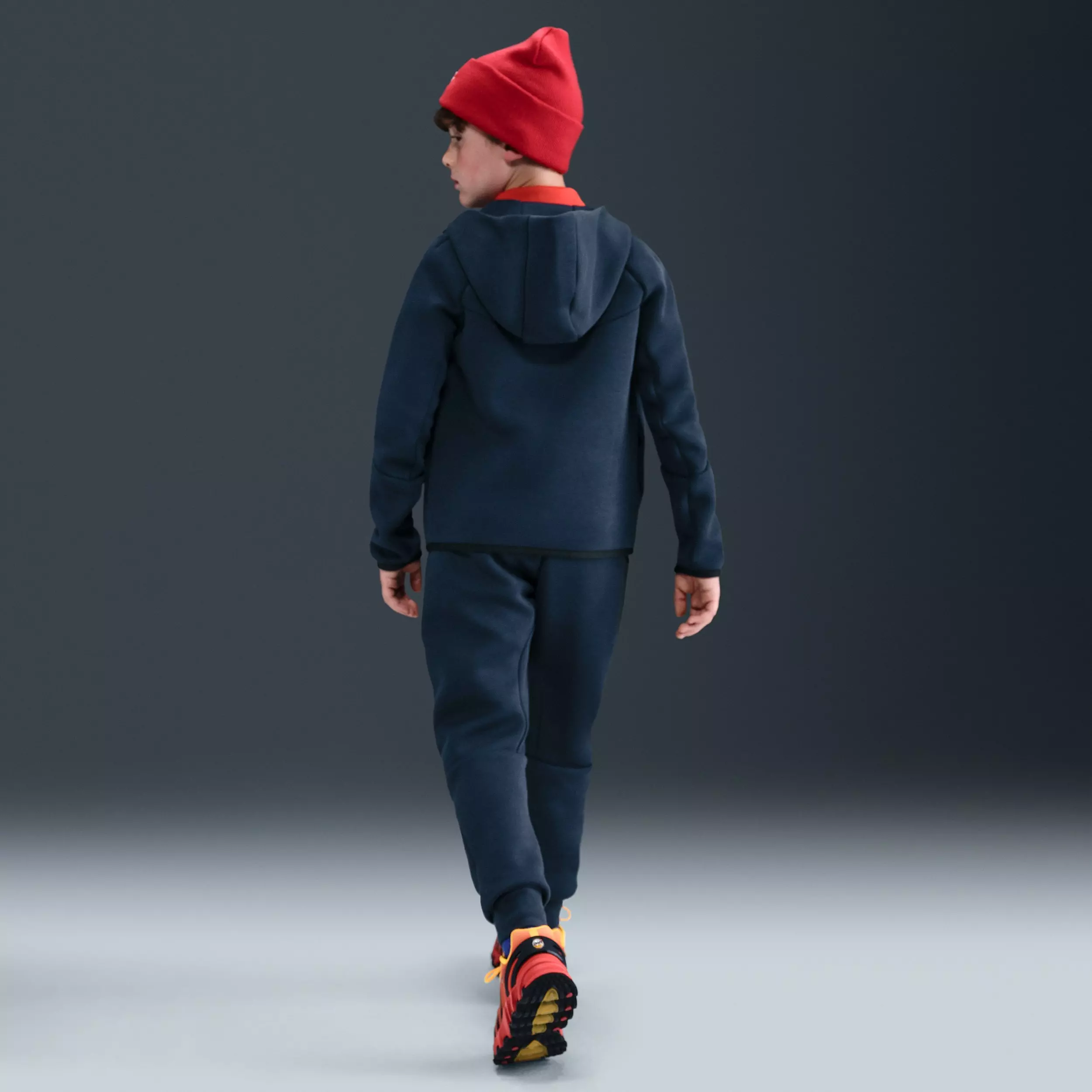 Nike Big Boys' Sportswear Tech Fleece Full-Zip Hooded Jacket - Obsidian Blue - OBSIDIAN BLUE