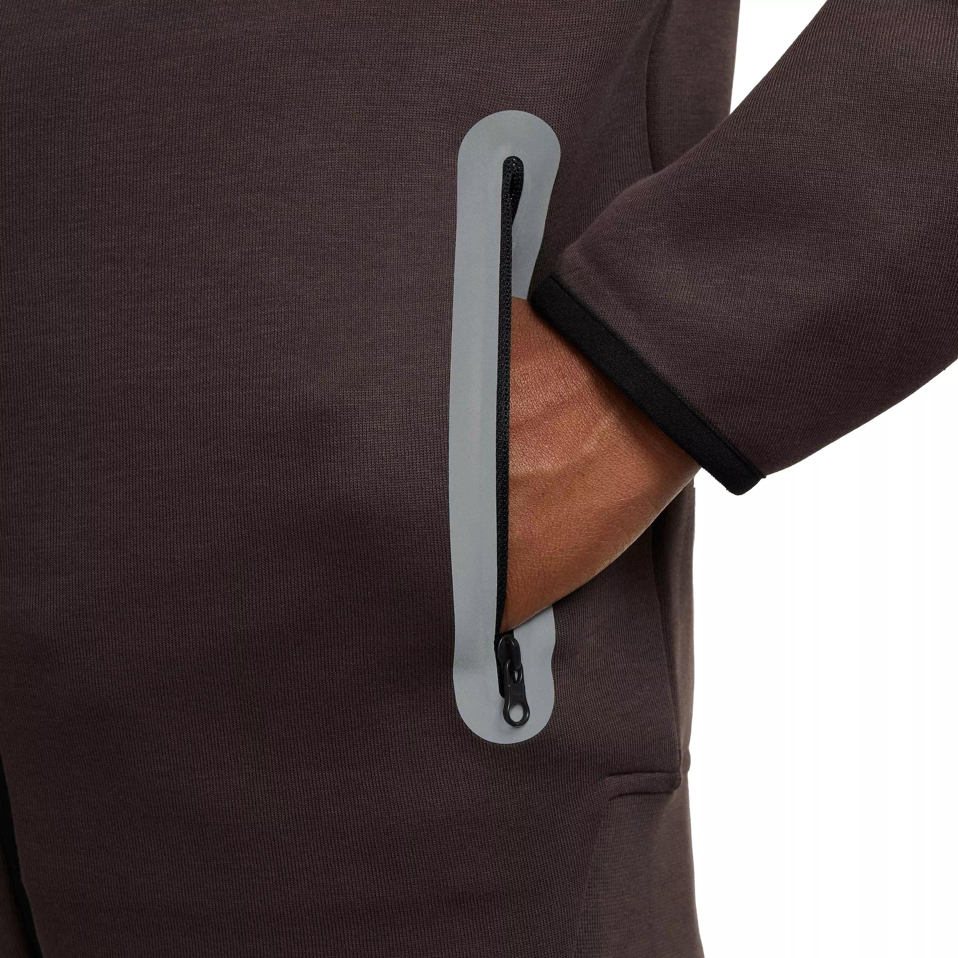 Nike Big Boys' Sportswear Tech Fleece Reflective Full-Zip Jacket -Brown - BROWN