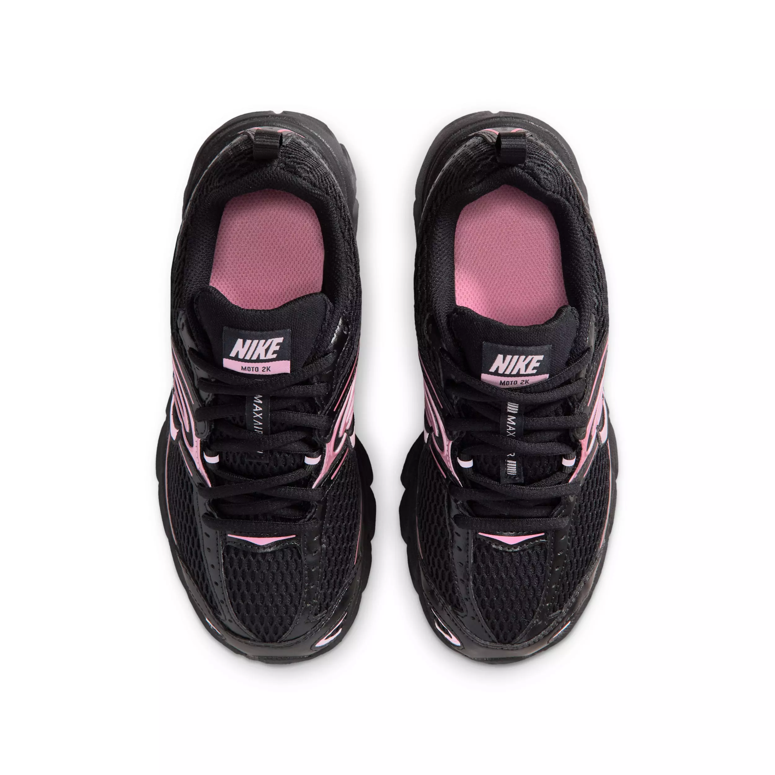 Nike Air Max Moto 2K "Black/Pink Rise/Pink Foam" Grade School Girls' Shoe - BLACK/PINK/PINK
