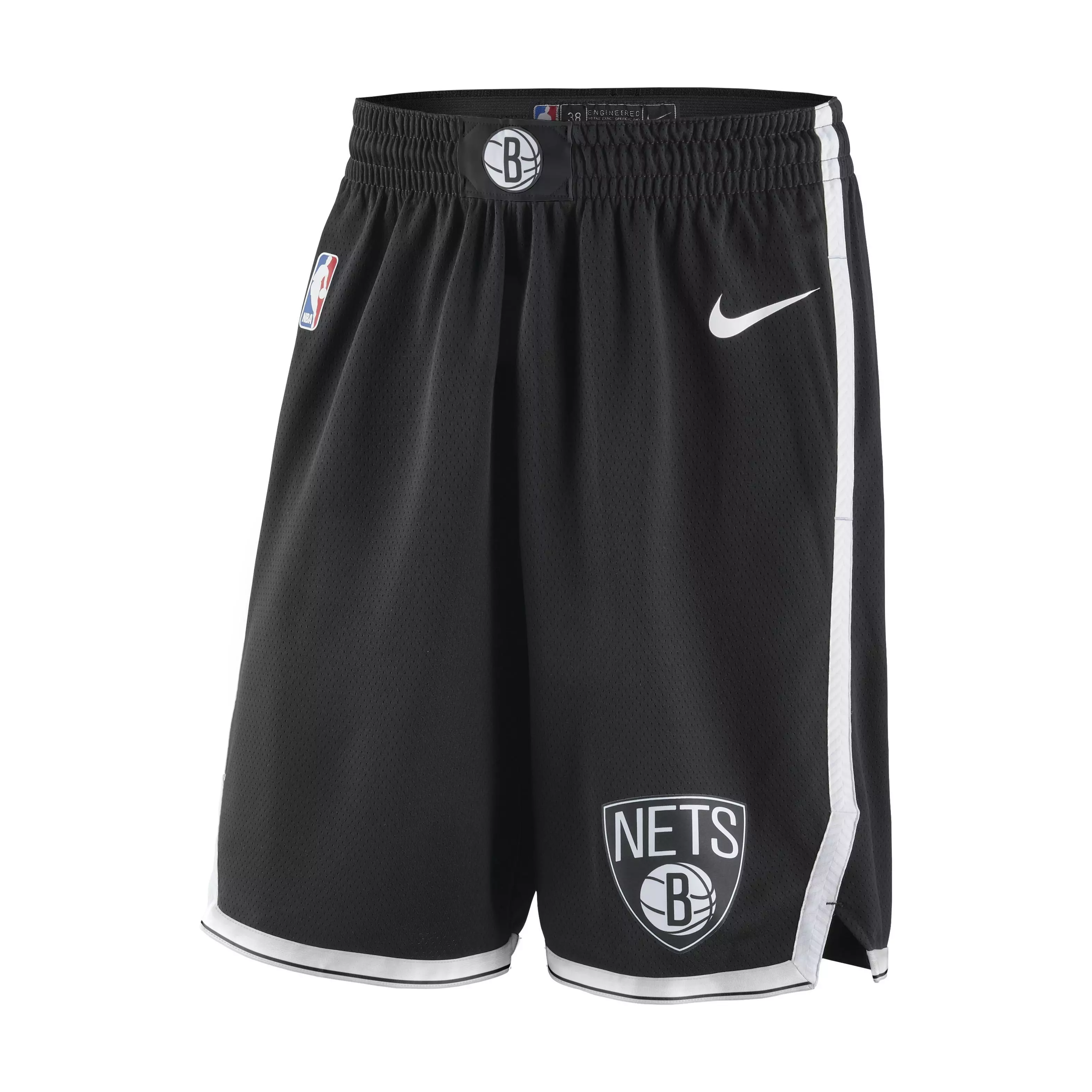 Nike Men's Brookyln Nets Dri-FIT Icon 18 NBA Swingman Shorts-Black - BLACK