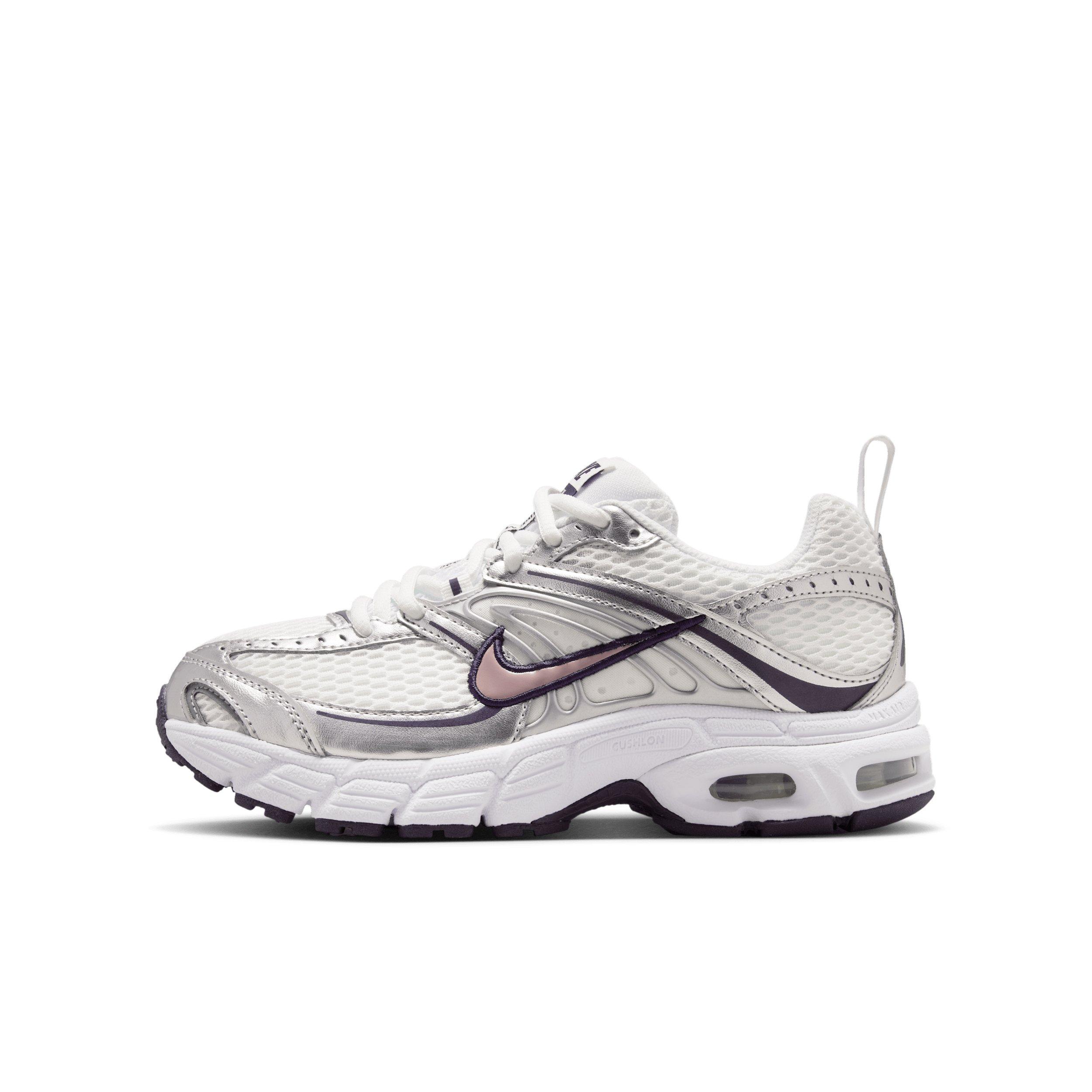 Nike Air Max Moto 2K "Summit White/Purple Dynasty/Silver/Light Violet Ore" Grade School Girls' Shoe - WHITE/PURPLE/SILVER/LT VIOLET Thumbnail View 2
