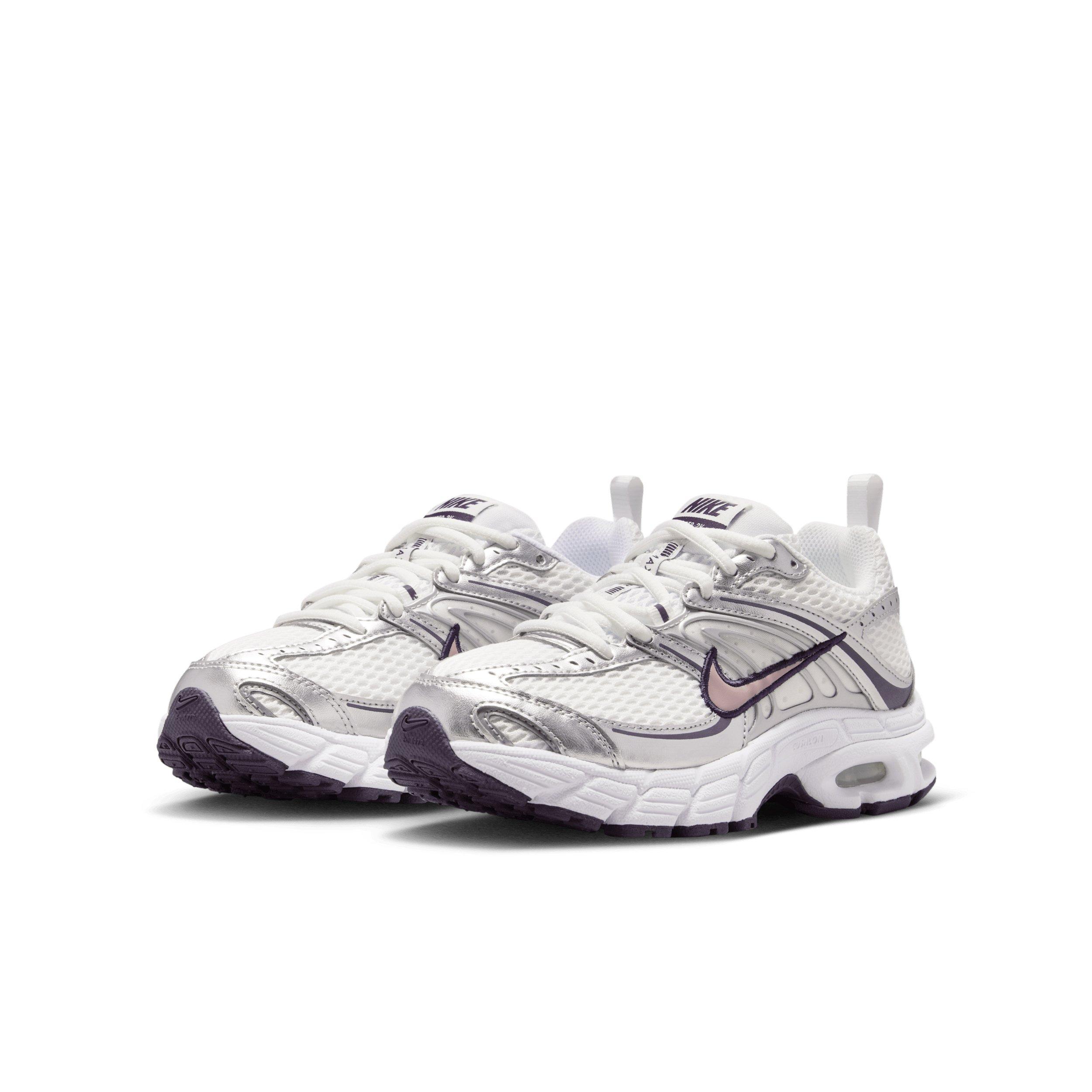 Nike Air Max Moto 2K "Summit White/Purple Dynasty/Silver/Light Violet Ore" Grade School Girls' Shoe - WHITE/PURPLE/SILVER/LT VIOLET Thumbnail View 3