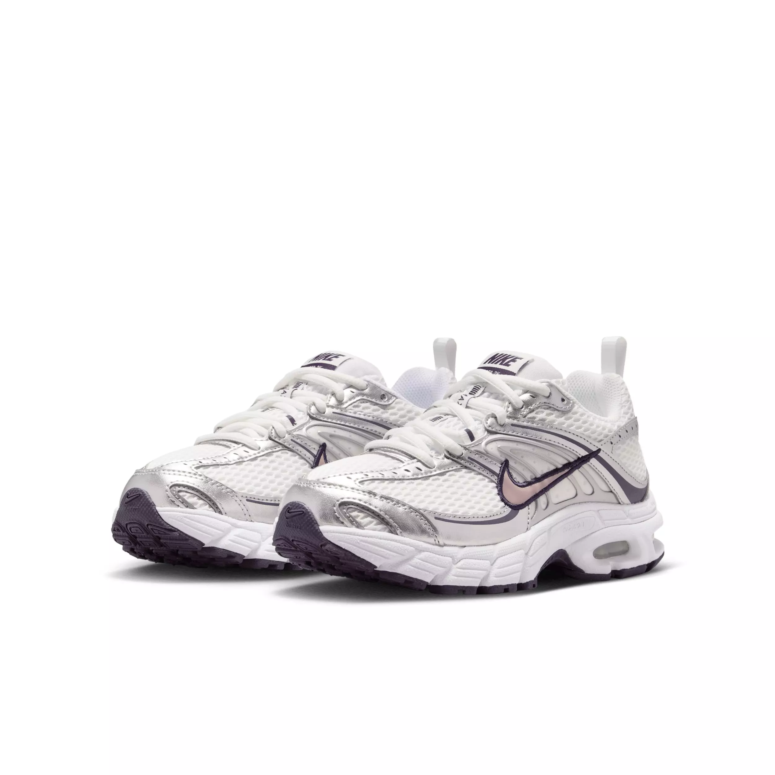 Nike Air Max Moto 2K "Summit White/Purple Dynasty/Silver/Light Violet Ore" Grade School Girls' Shoe - WHITE/PURPLE/SILVER/LT VIOLET