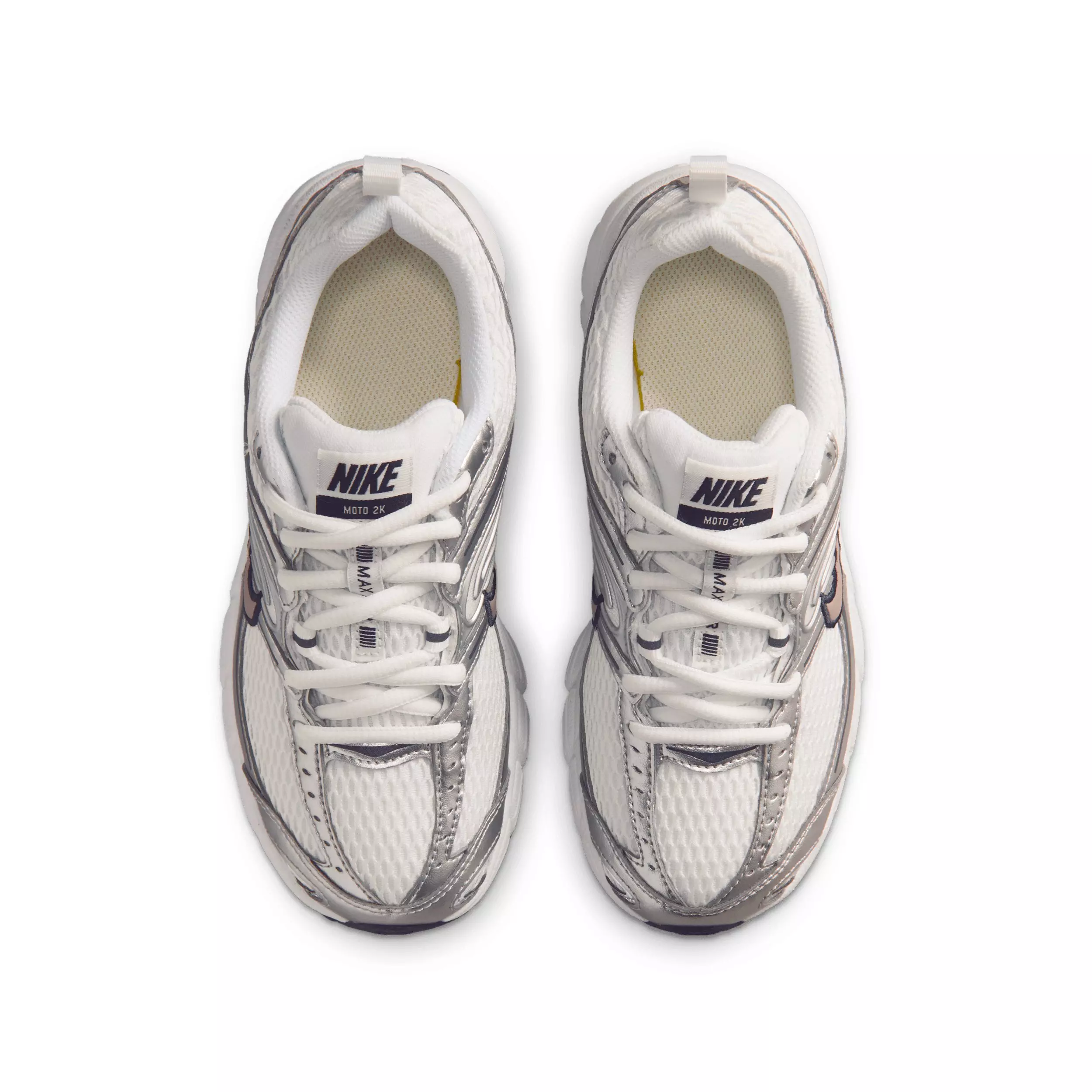 Nike Air Max Moto 2K "Summit White/Purple Dynasty/Silver/Light Violet Ore" Grade School Girls' Shoe - WHITE/PURPLE/SILVER/LT VIOLET