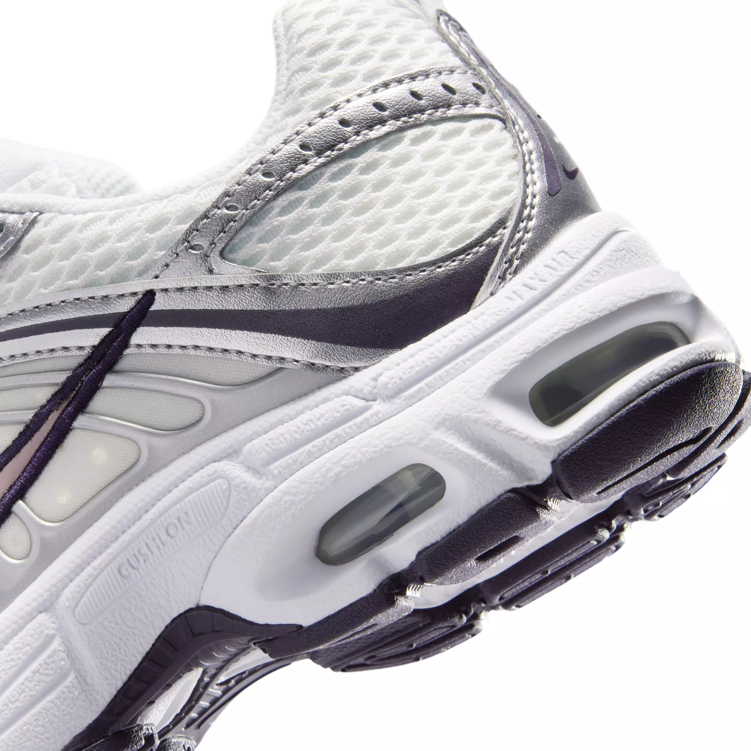 Nike Air Max Moto 2K "Summit White/Purple Dynasty/Silver/Light Violet Ore" Grade School Girls' Shoe - WHITE/PURPLE/SILVER/LT VIOLET