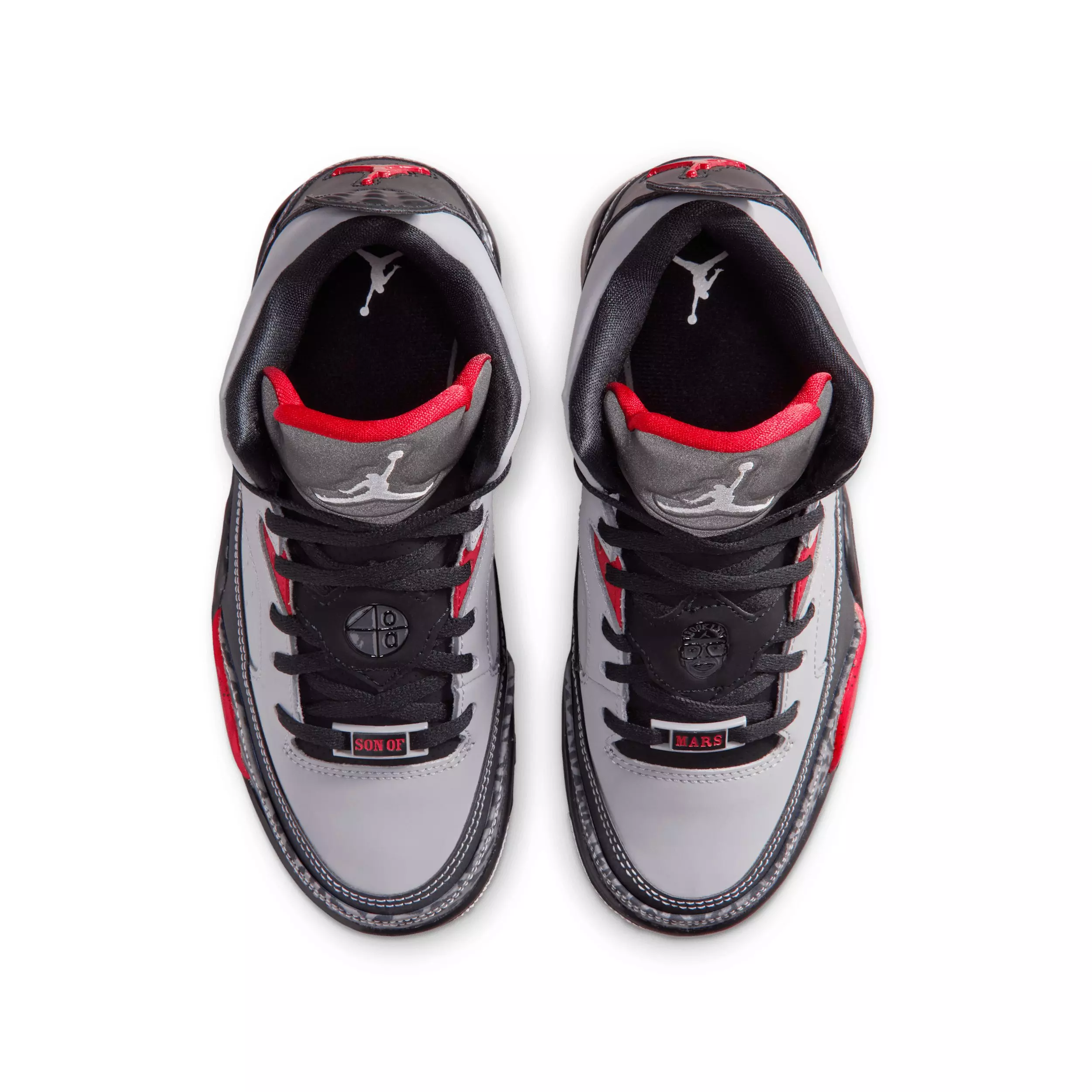 Jordan Son of Mars Low "Cement Grey/Black/Fire Red/White" Grade School Boys' Shoe - GREY/BLACK/RED/WHITE