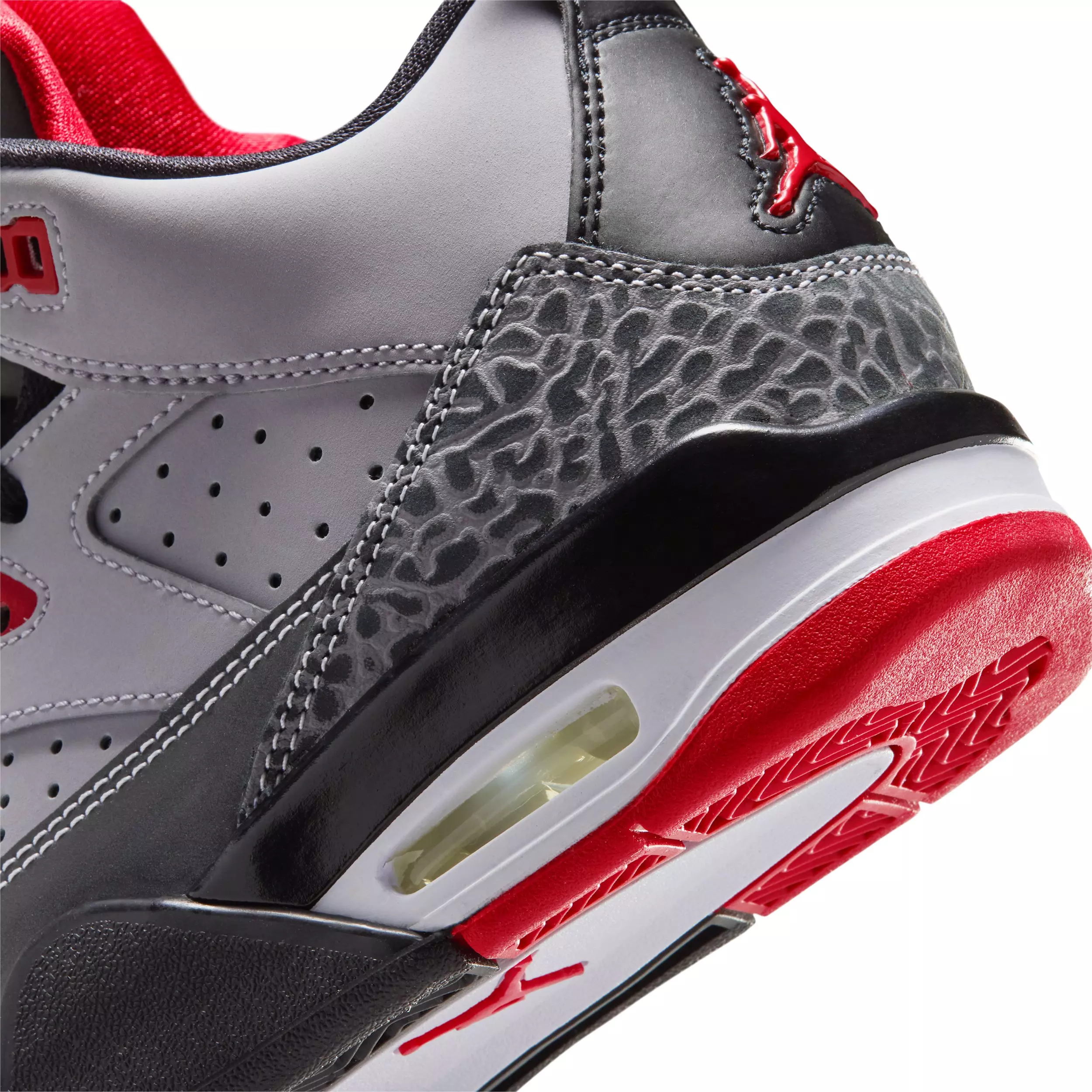 Jordan Son of Mars Low "Cement Grey/Black/Fire Red/White" Grade School Boys' Shoe - GREY/BLACK/RED/WHITE