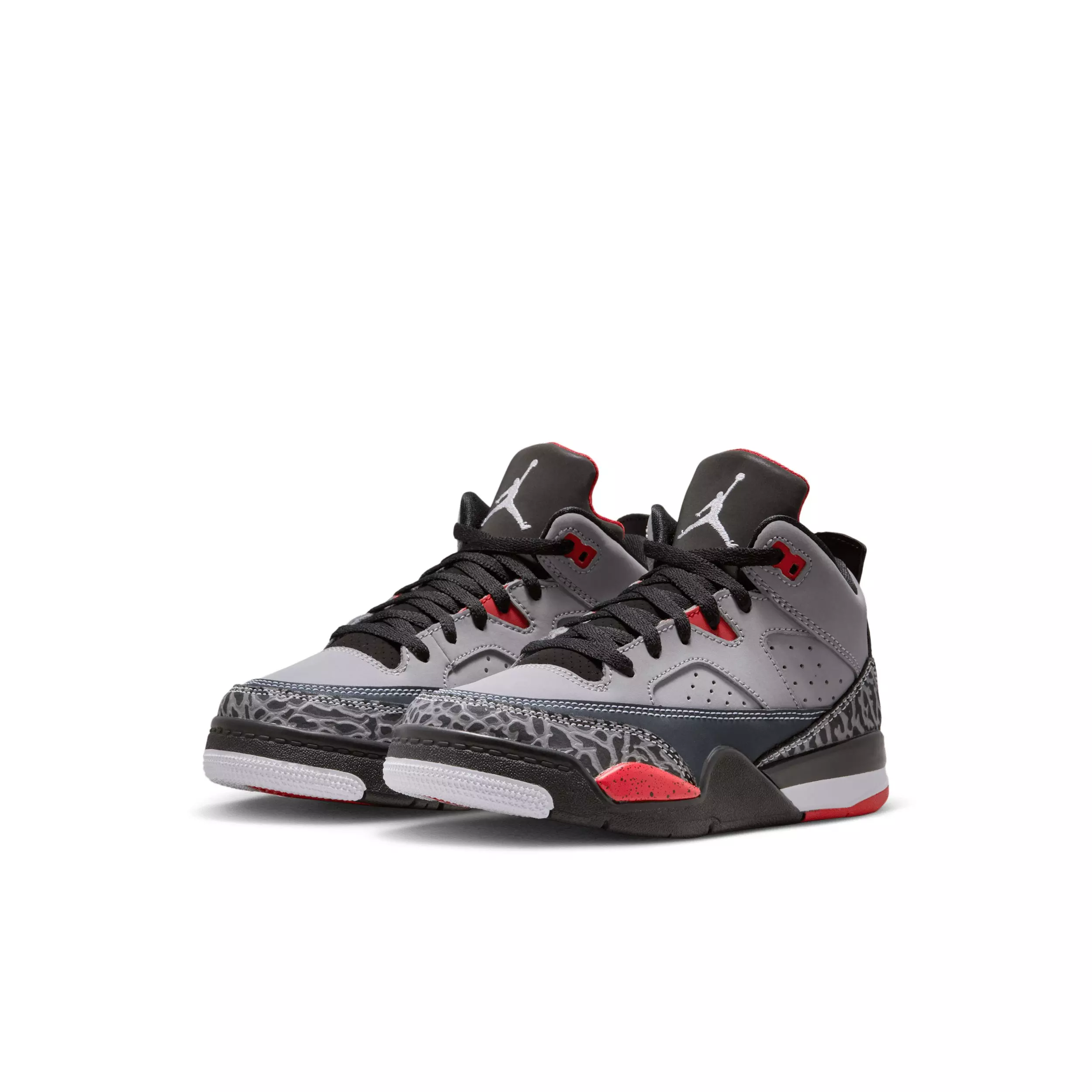 Jordan Son of Mars Low "Cement Grey/Black/Fire Red/White" Preschool Boys' Shoe - GREY/BLACK/RED/WHITE