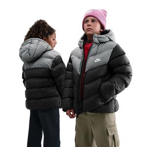 Nike Big Kids' Sportswear All Day Play Colorblock Therma-FIT Loose-Fit Puffer Jacket - Black