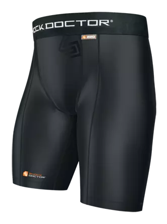 Shock Doctor Boys' Compression Short With Cup Pocket - BLACK