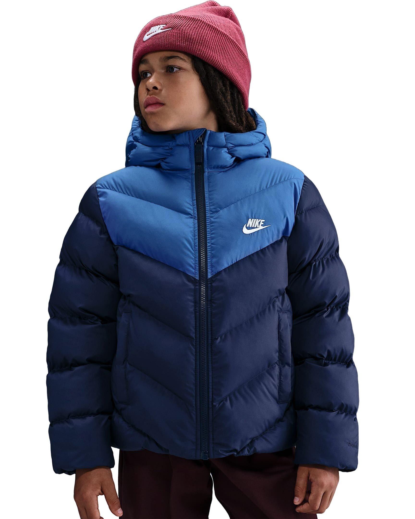 Nike Sportswear All Day Play Colorblock Therma-FIT Loose-Fit Big Kids' Blue Puffer Jacket