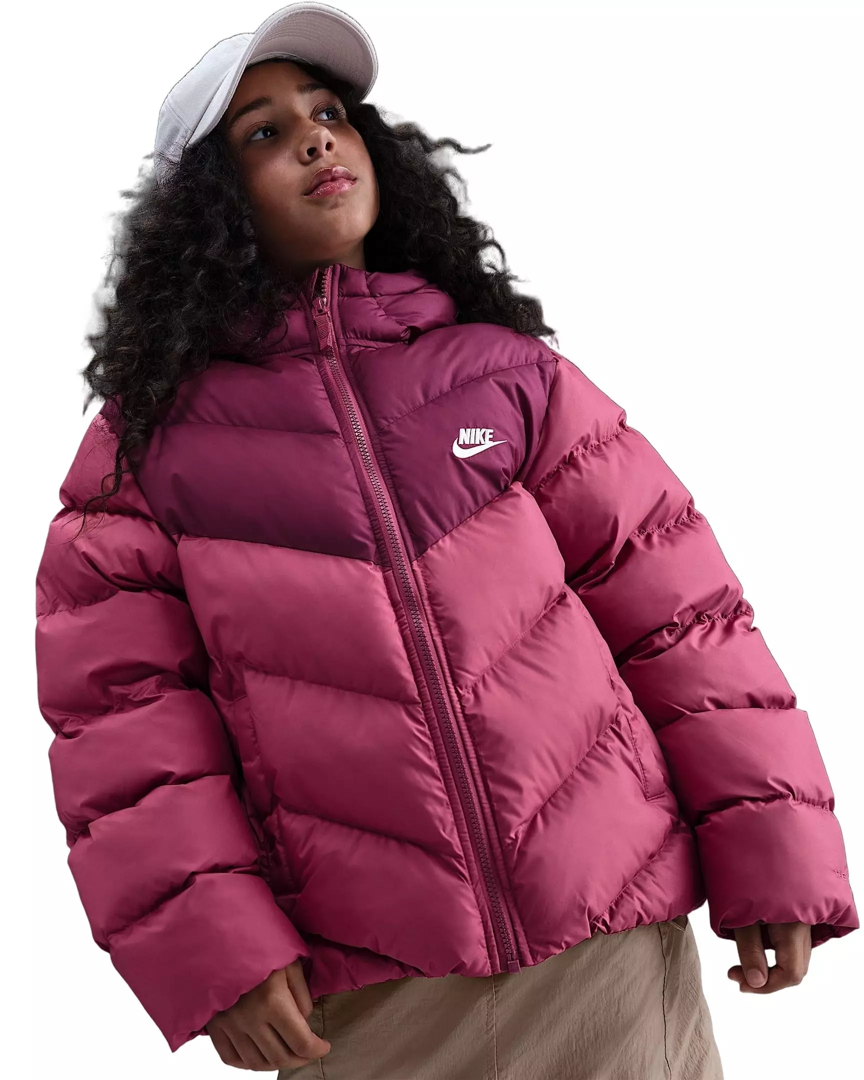 Nike Big Kids' Sportswear All Day Play Colorblock Therma-FIT Loose-Fit Puffer Jacket - Purple - PURPLE
