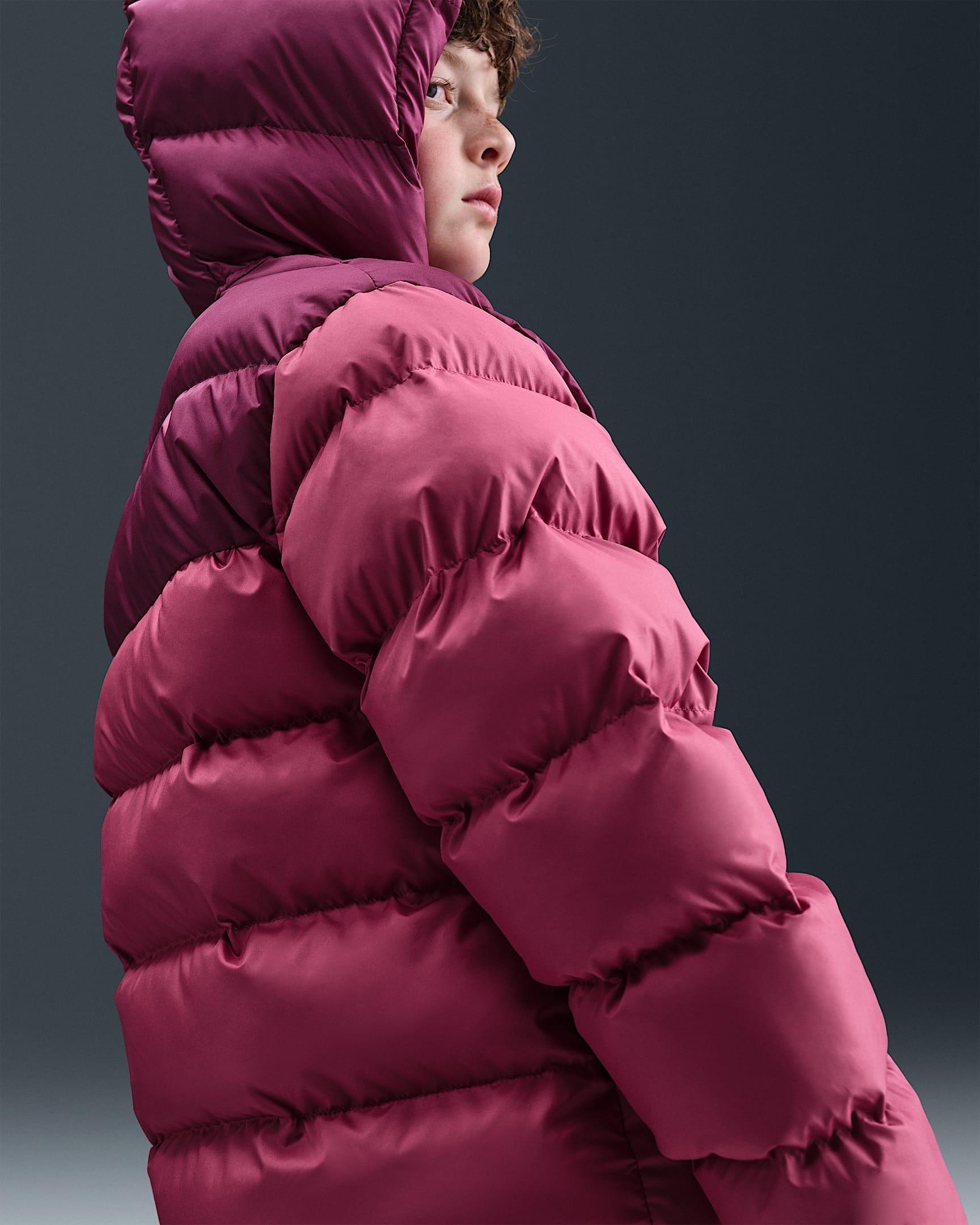 Nike Sportswear All Day Play Colorblock Therma-FIT Loose-Fit Big Kids' Purple Puffer Jacket