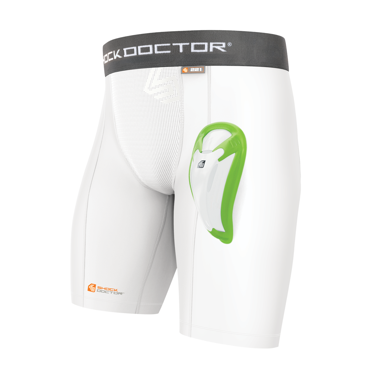 Shock Doctor Pee Wee Snug Anti-Microbial Biker Shorts - White