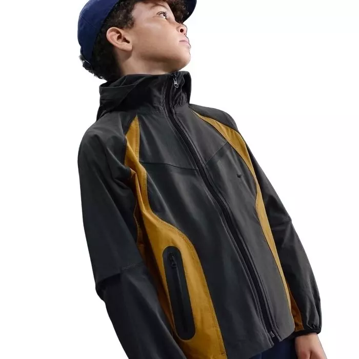Nike Big Boys' Tech Woven Jacket - Grey/Yellow - GREY/YELLOW