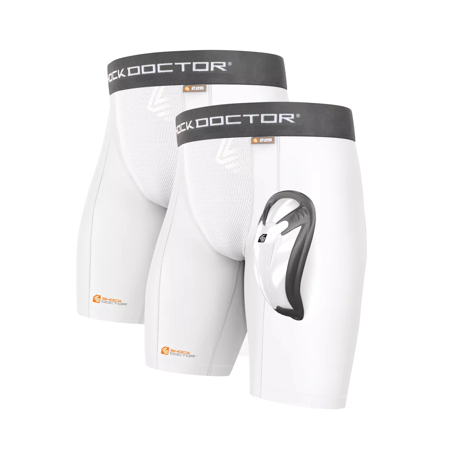 Shock Doctor Men's 2-Pack Core Compression Short with Bioflex Cup