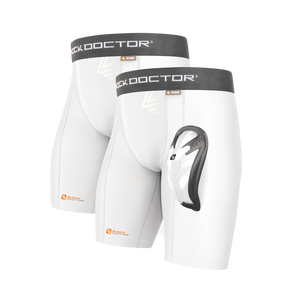 McDavid Classic Pee Wee Brief with Cup Pocket, 2-Pack, White