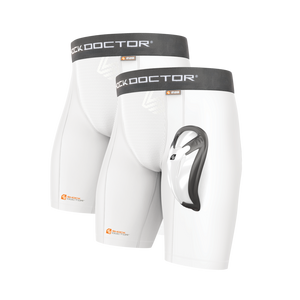  Shock Doctor Compression Shorts Cup Included - Athletic  Supporter Underwear with Pocket and Cup - Adult White : Clothing, Shoes &  Jewelry