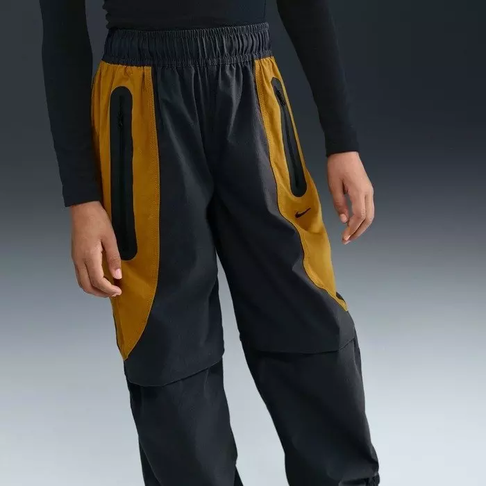 Nike Big Kids' Tech Woven Pants - Grey/Yellow - GREY/YELLOW