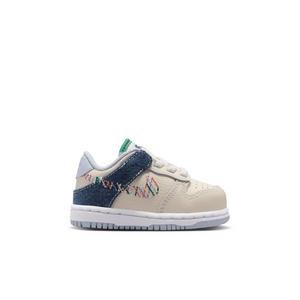 Nike Dunk Low "Soft Pearl/Blue Denim/Midnight Navy/Multi-Color" Infant Girls' Shoe
