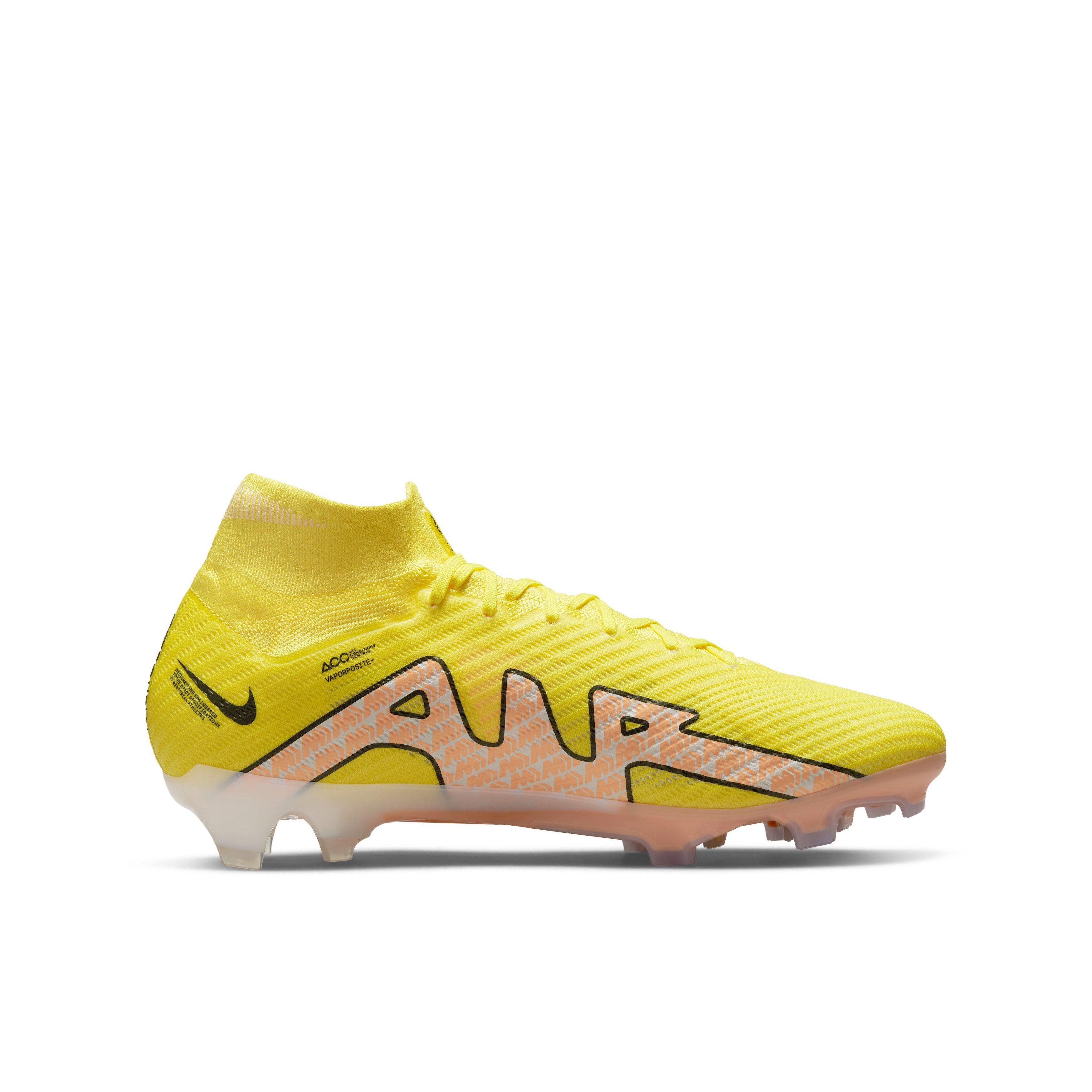 Nike Zoom Mercurial Superfly 9 Elite FG "Yellow Strike/Sunset Glow/Barely Grape" Grade School Kids' Soccer Cleat - YELLOW/SUNSET/GRAPE Thumbnail View 1