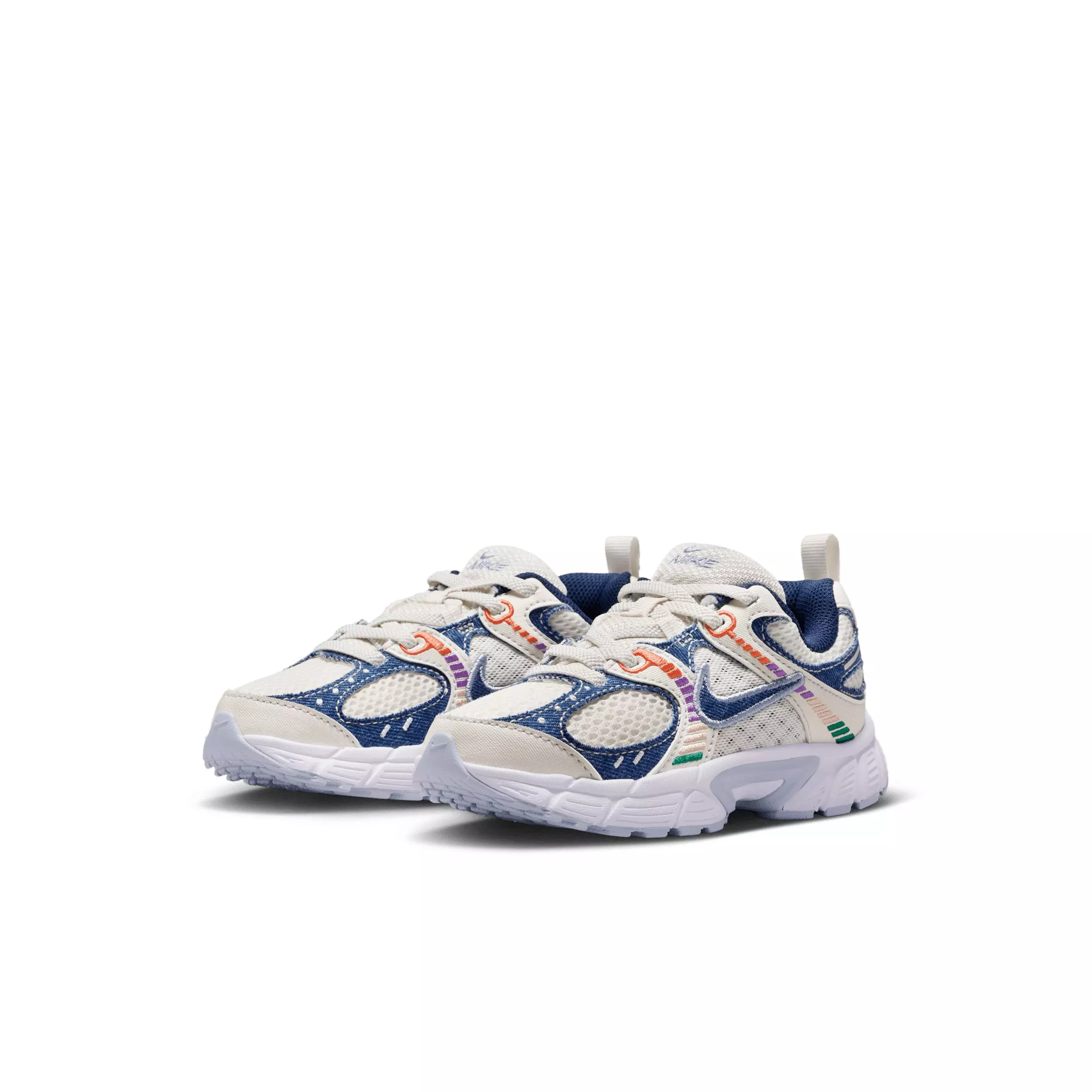 Nike V5 RNR "Soft Pearl/Blue Denim/Malachite/Midnight Navy" Preschool Girls' Shoe - PEARL/BLUE/MALACHITE/NAVY
