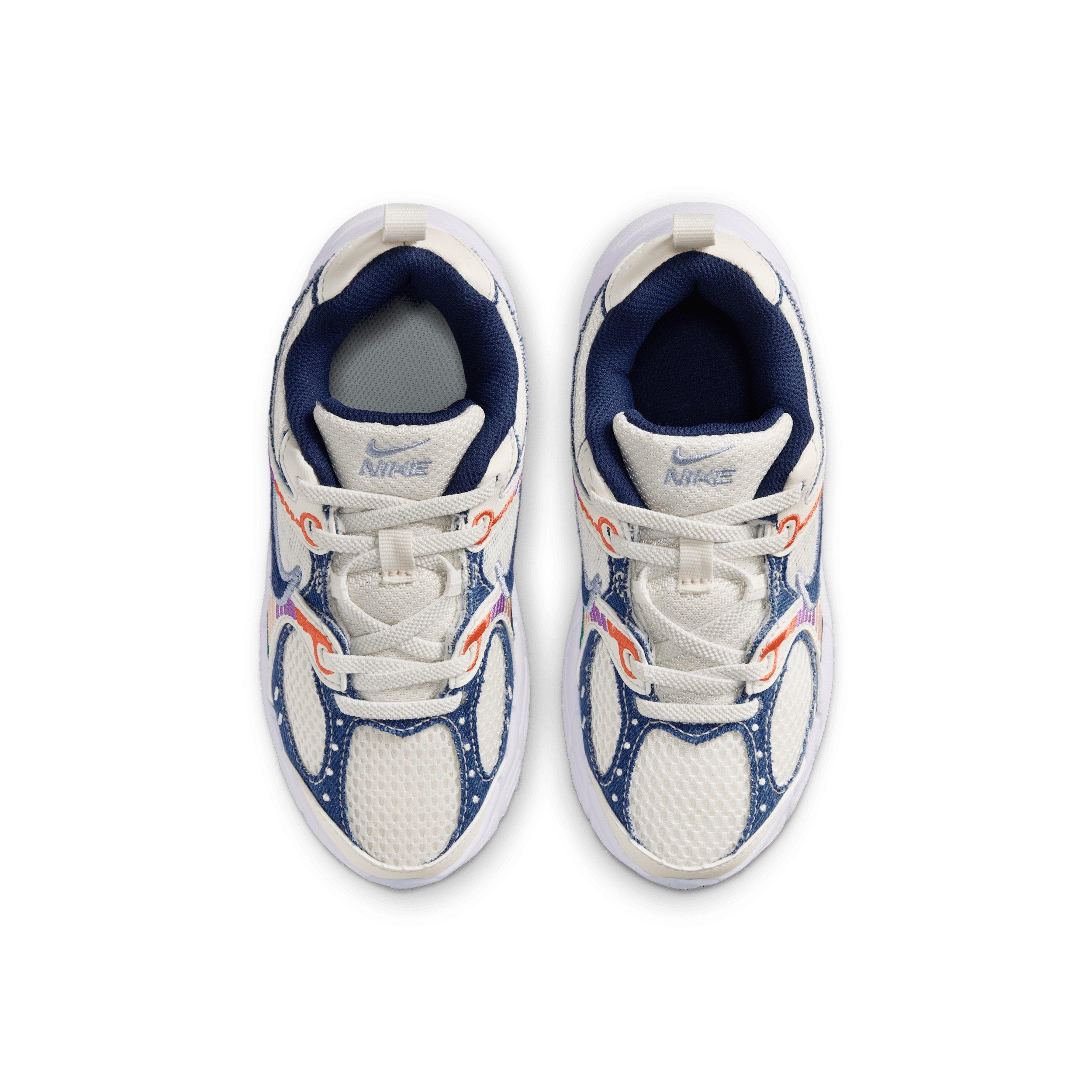 Nike V5 RNR "Soft Pearl/Blue Denim/Malachite/Midnight Navy" Preschool Girls' Shoe - PEARL/BLUE/MALACHITE/NAVY Thumbnail View 4