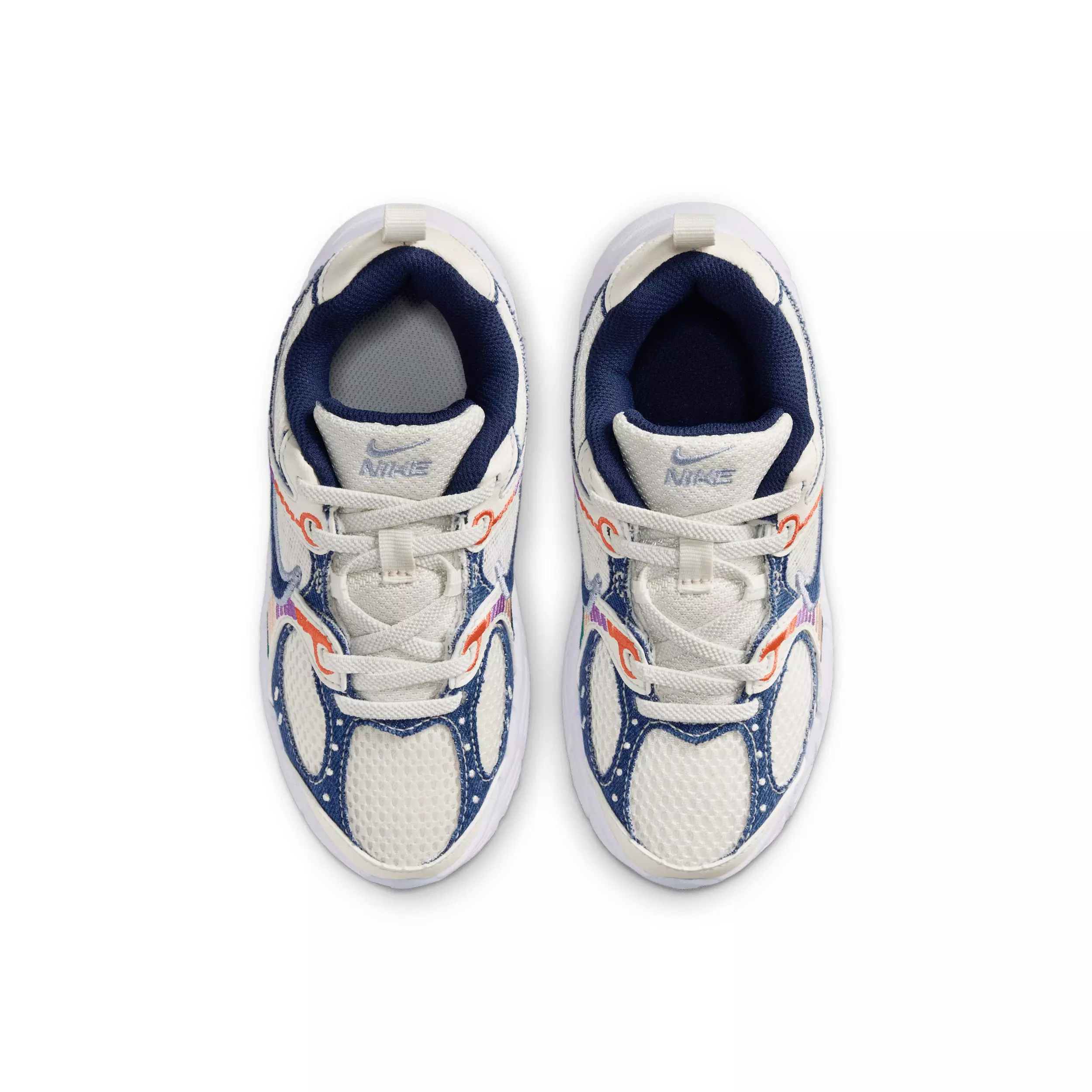 Nike V5 RNR "Soft Pearl/Blue Denim/Malachite/Midnight Navy" Preschool Girls' Shoe - PEARL/BLUE/MALACHITE/NAVY