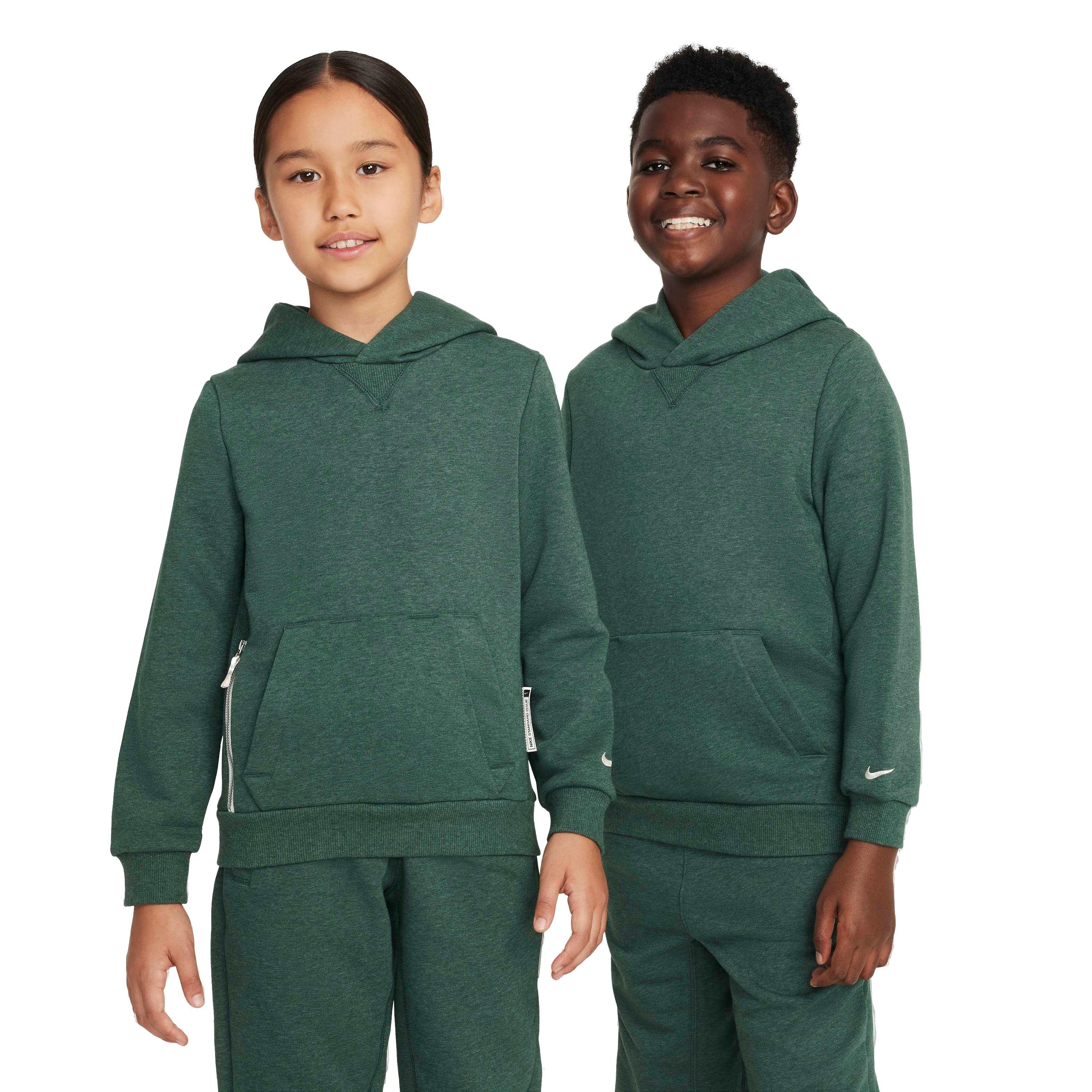 Nike Big Kids' Standard Issue Dri-FIT Fleece Basketball Hoodie - Green - GREEN Thumbnail View 1