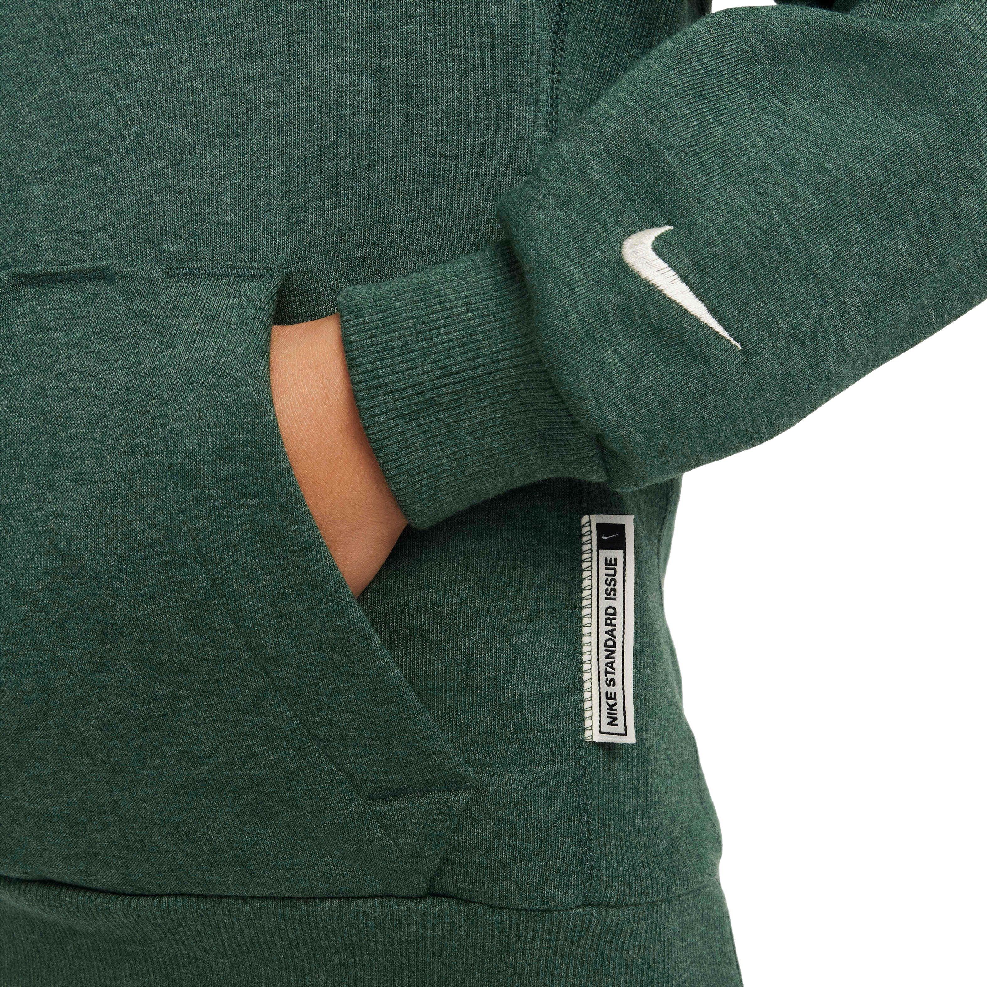Nike Big Kids' Standard Issue Dri-FIT Fleece Basketball Hoodie - Green - GREEN Thumbnail View 4