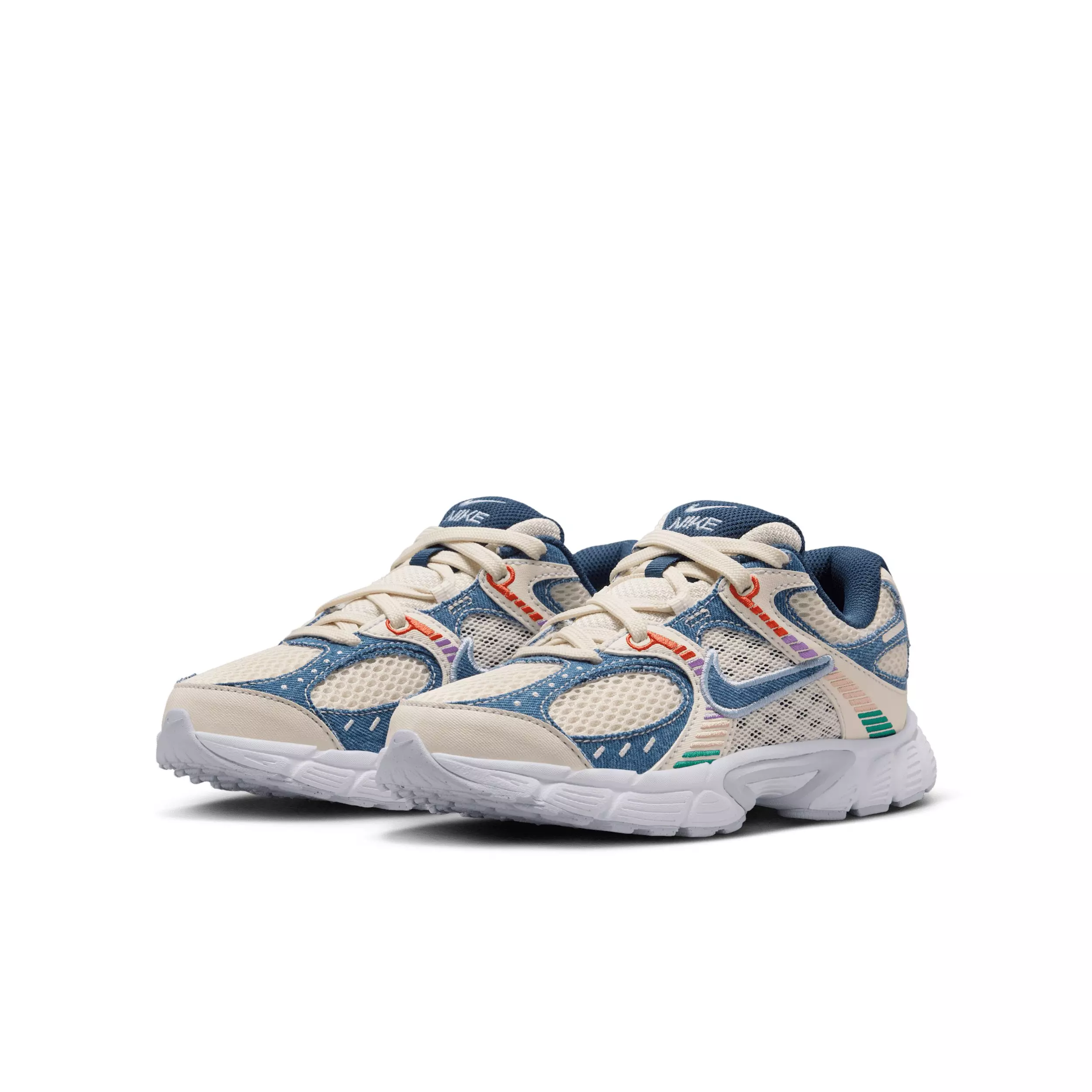 Nike V5 RNR "Soft Pearl/Blue Denim/Malachite/Midnight Navy" Grade School Girls' Shoe - PEARL/BLUE/MALACHITE/NAVY