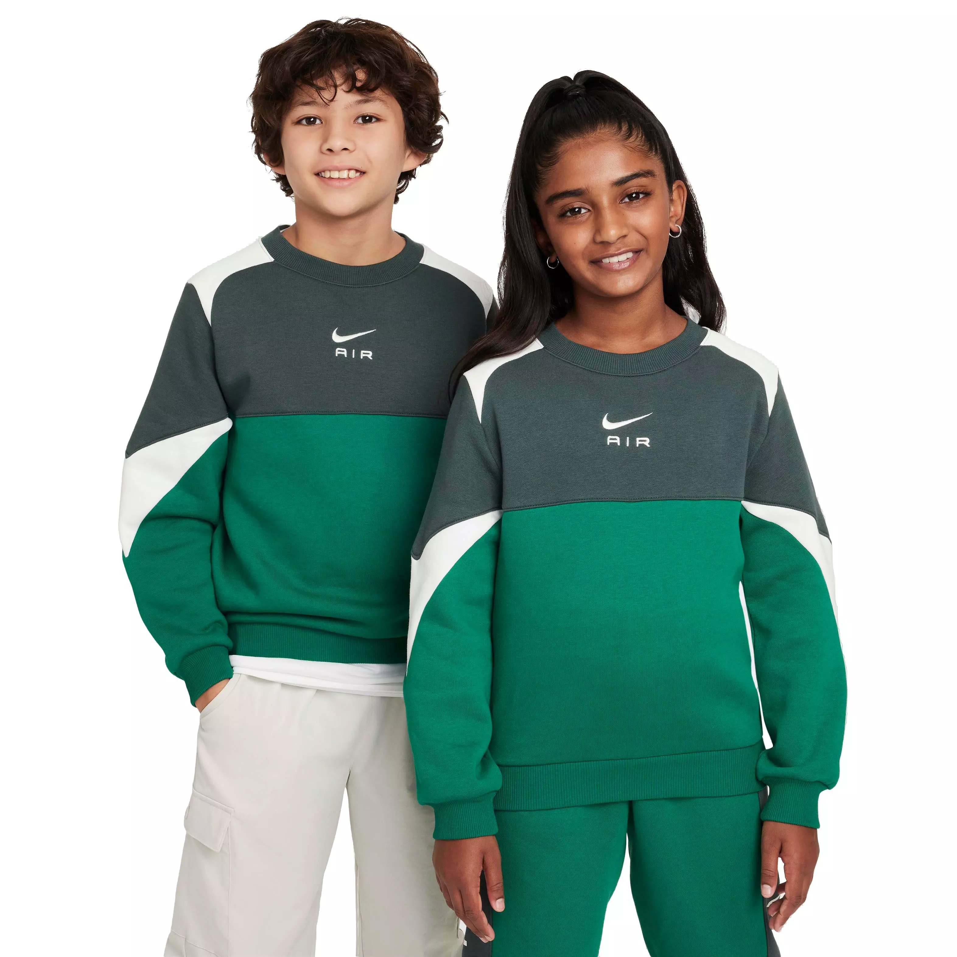 Nike Air Big Kids' Crew-Neck Sweatshirt - GREEN