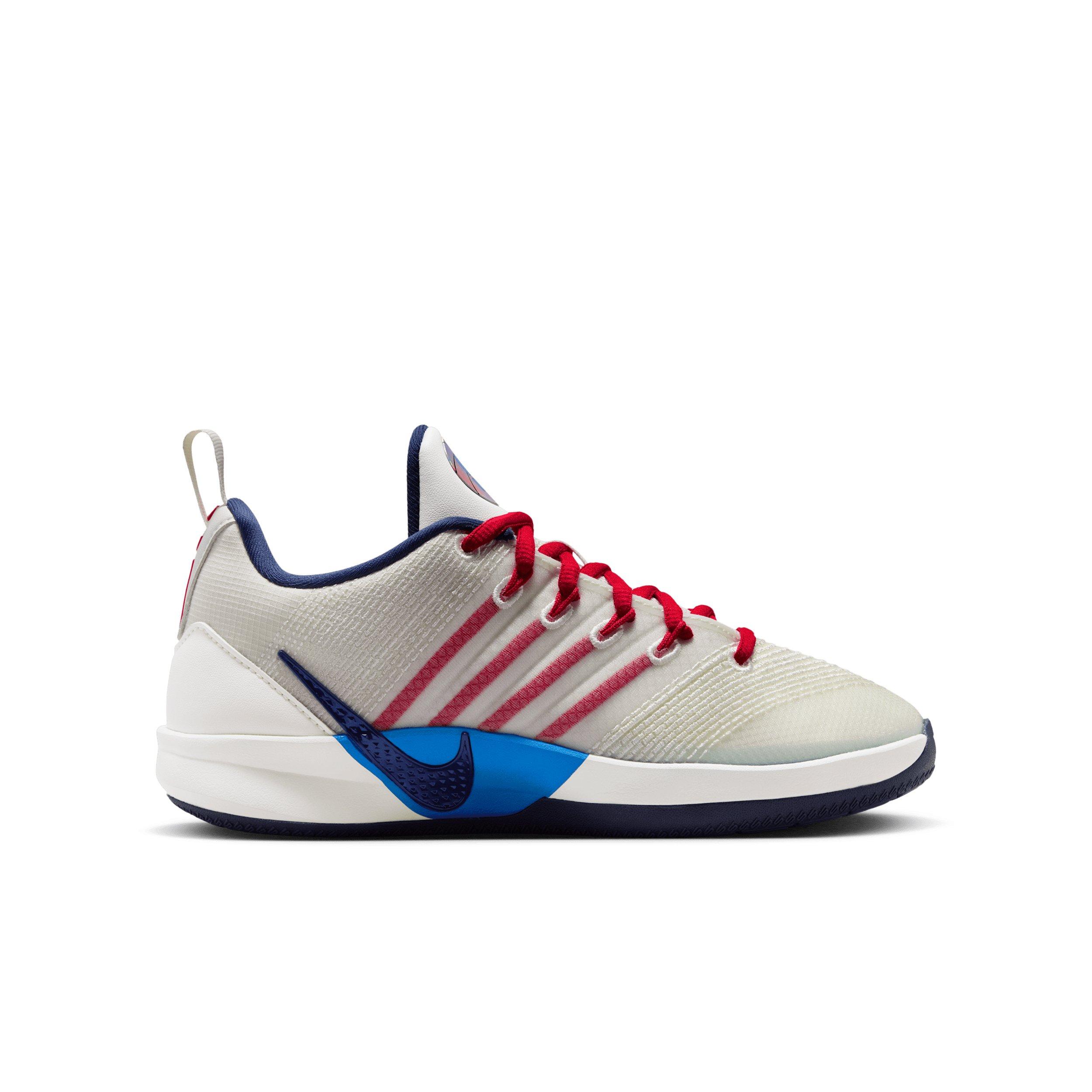 Nike Sabrina 3 "Atom Red/Photo Blue" Grade School Kids' Basketball Shoe - SAIL/RED/LT BLUE/NAVY Thumbnail View 3