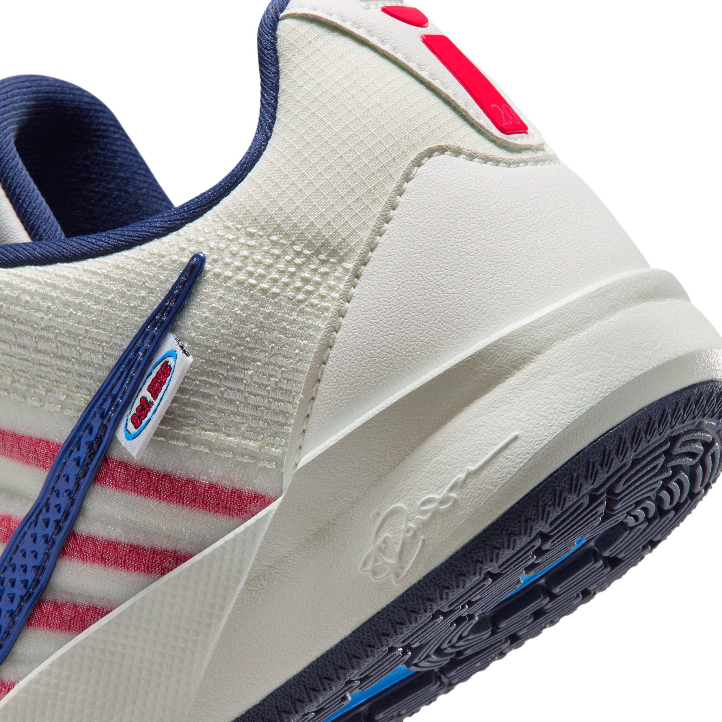 Nike Sabrina 3 "Atom Red/Photo Blue" Grade School Kids' Basketball Shoe - SAIL/RED/LT BLUE/NAVY Thumbnail View 10