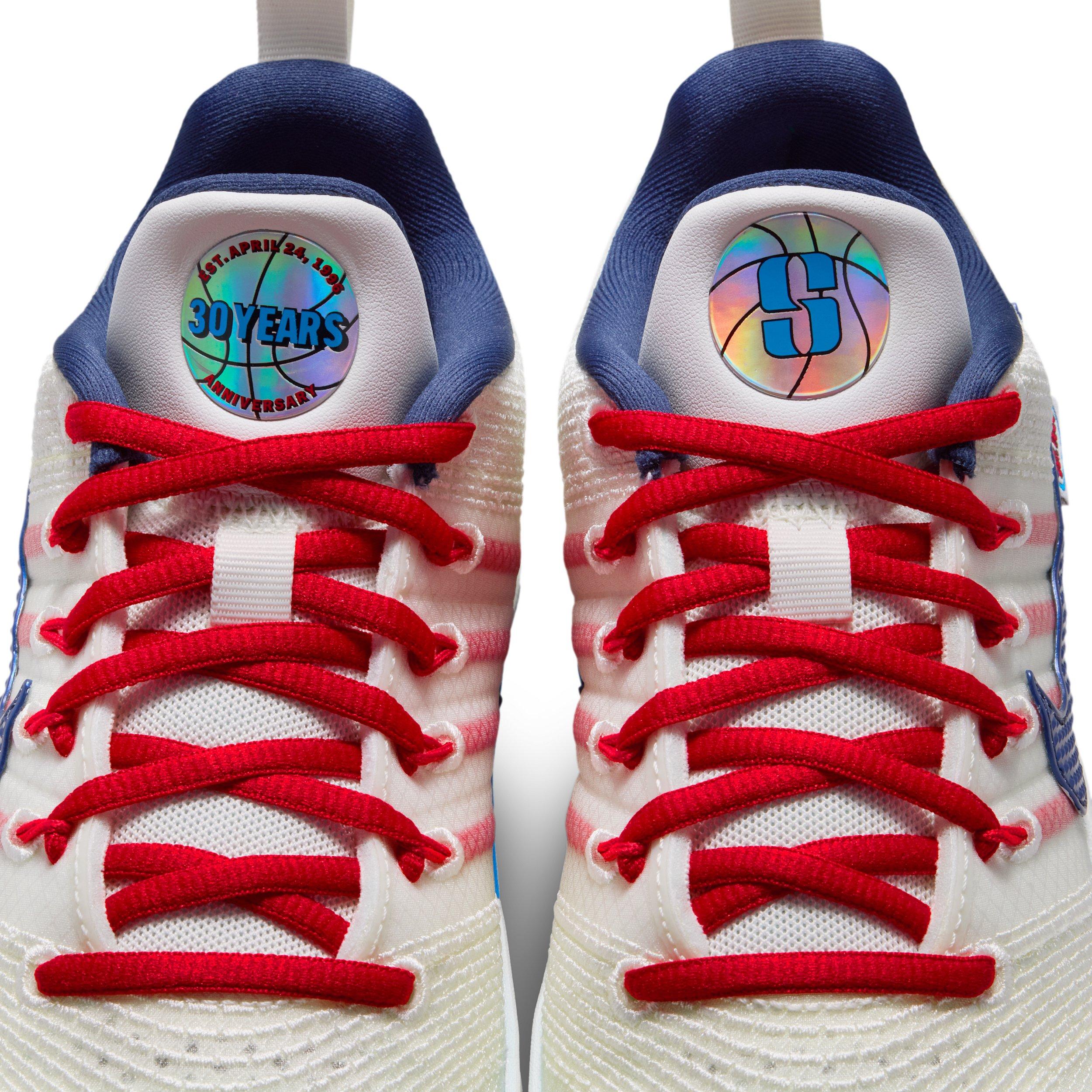 Nike Sabrina 3 "Atom Red/Photo Blue" Grade School Kids' Basketball Shoe - SAIL/RED/LT BLUE/NAVY Thumbnail View 11