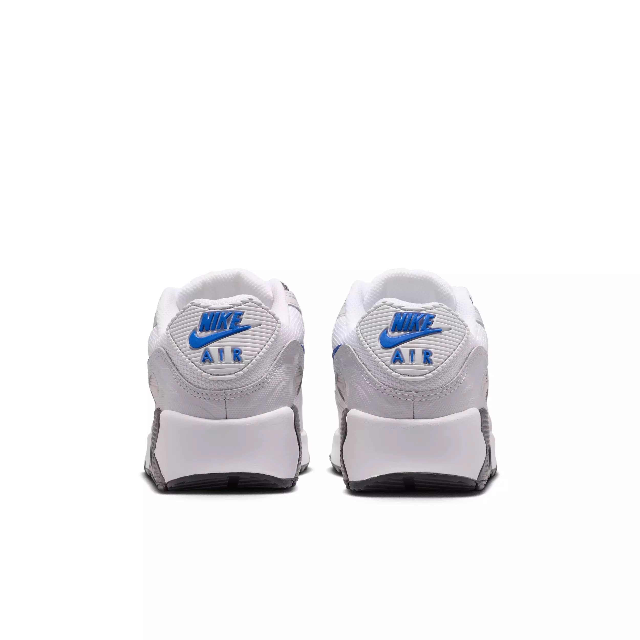 Nike Air Max 90 SE "White/Photon Dust/Bright Crimson/Game Royal" Grade School Boys' Shoe - WHITE/DUST/CRIMSON/ROYAL