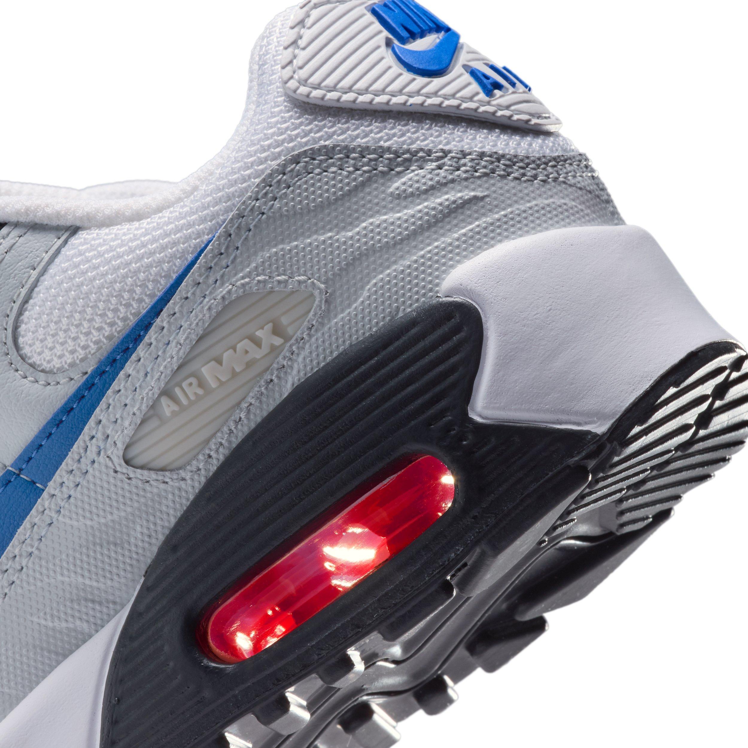 Nike Air Max 90 SE "White/Photon Dust/Bright Crimson/Game Royal" Grade School Boys' Shoe - WHITE/DUST/CRIMSON/ROYAL Thumbnail View 8