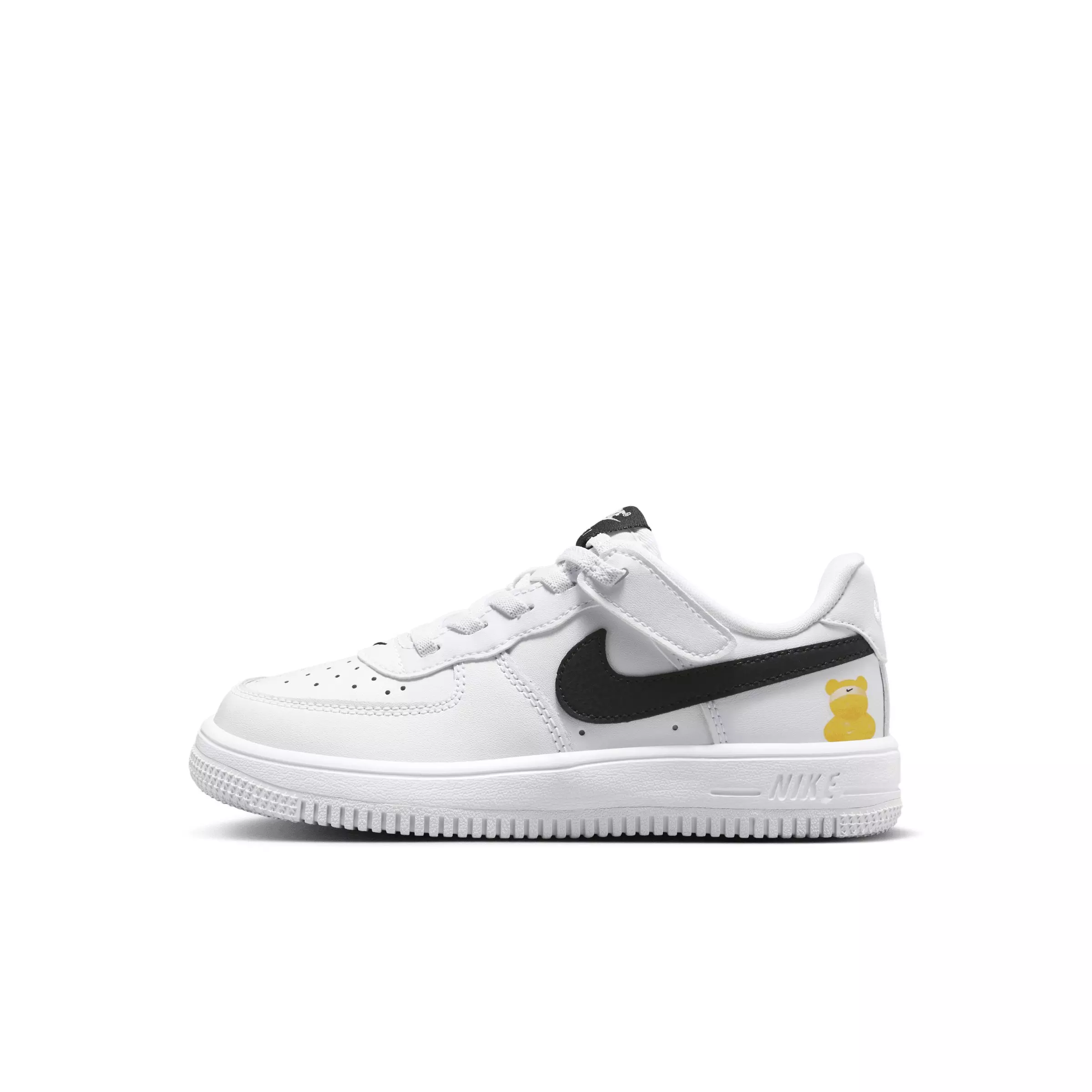 Nike Force 1 Low EasyOn "White/Black/Yellow" Preschool Boys' Shoe - WHITE/BLACK/YELLOW