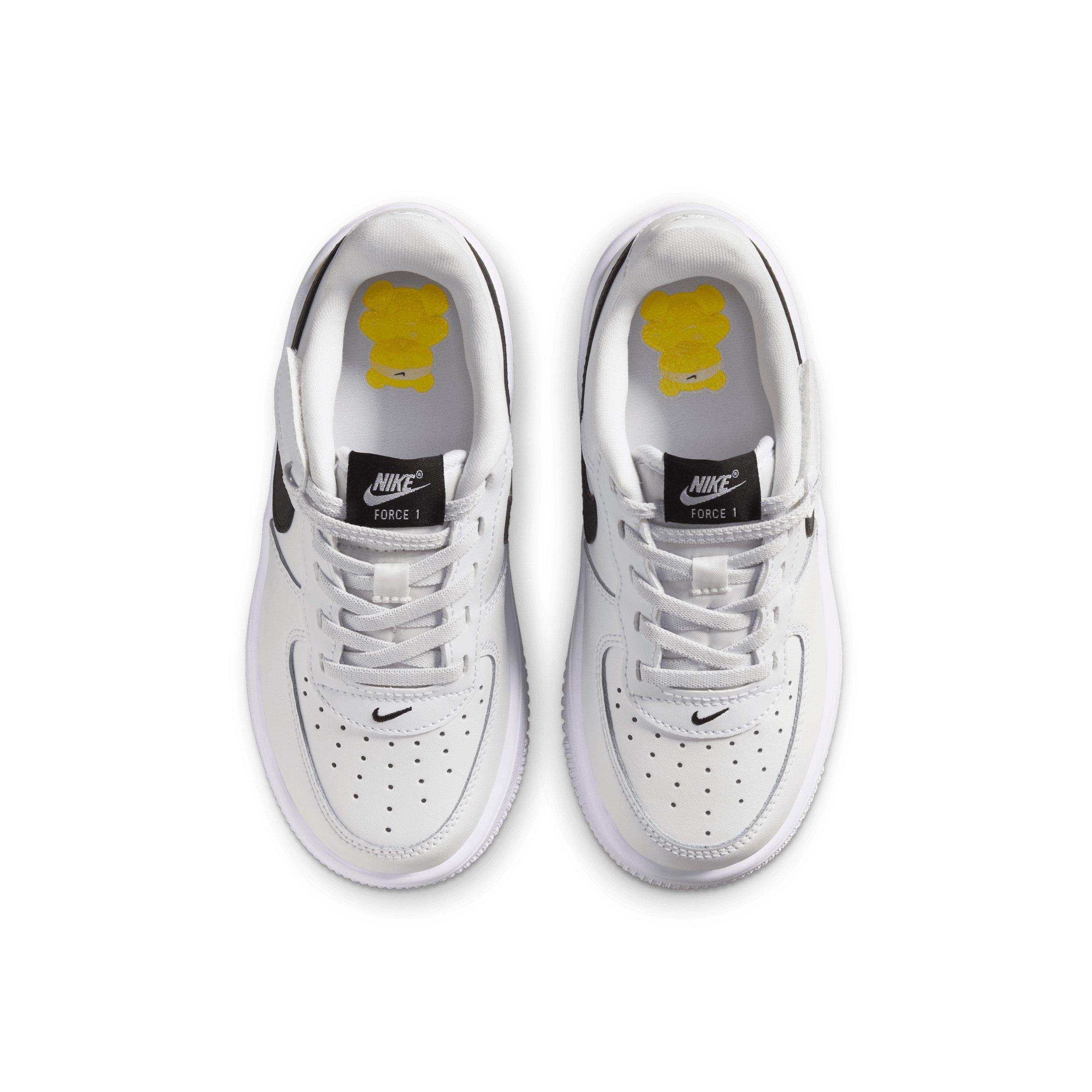 Nike Force 1 Low EasyOn "White/Black/Yellow" Preschool Boys' Shoe - WHITE/BLACK/YELLOW Thumbnail View 4