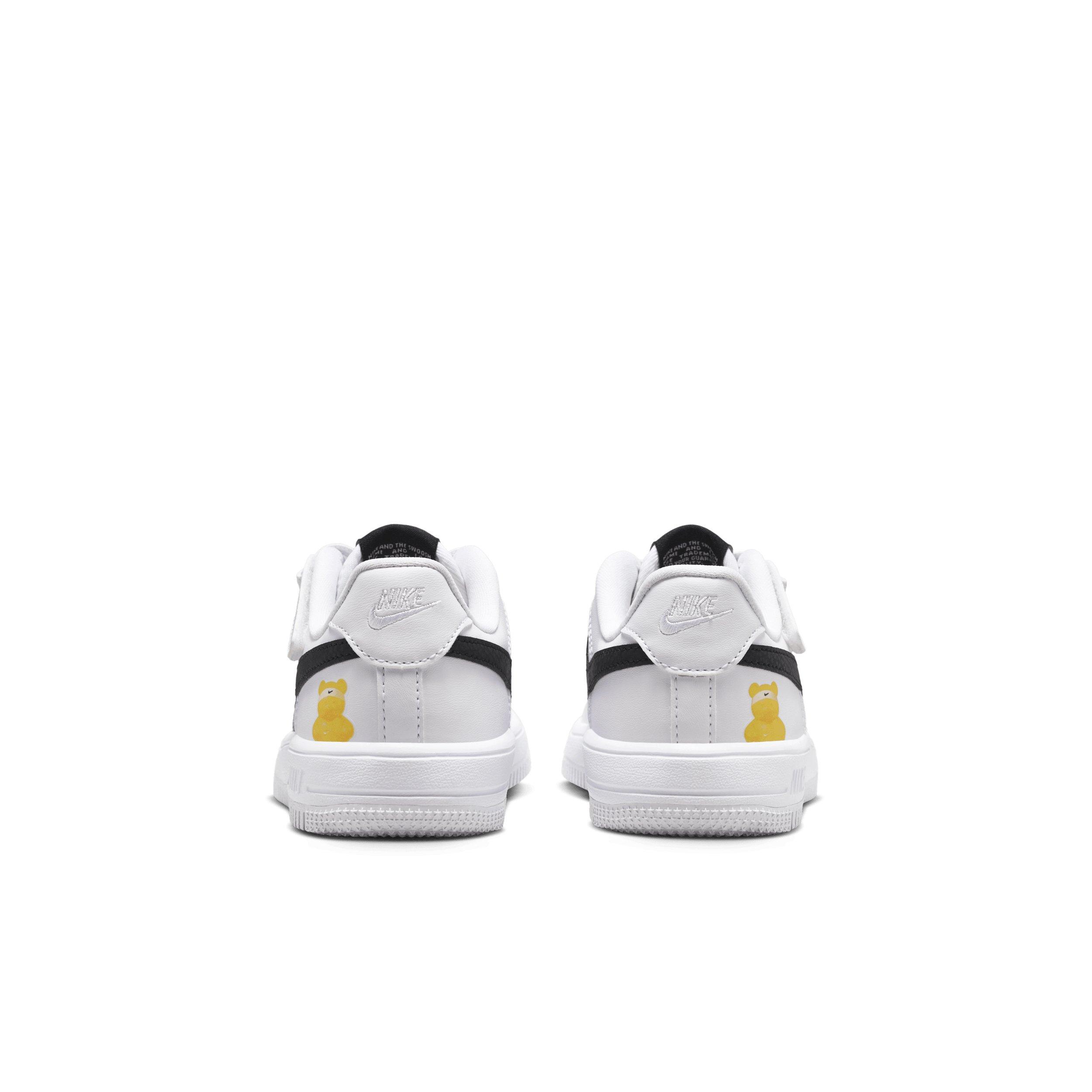 Nike Force 1 Low EasyOn "White/Black/Yellow" Preschool Boys' Shoe - WHITE/BLACK/YELLOW Thumbnail View 5