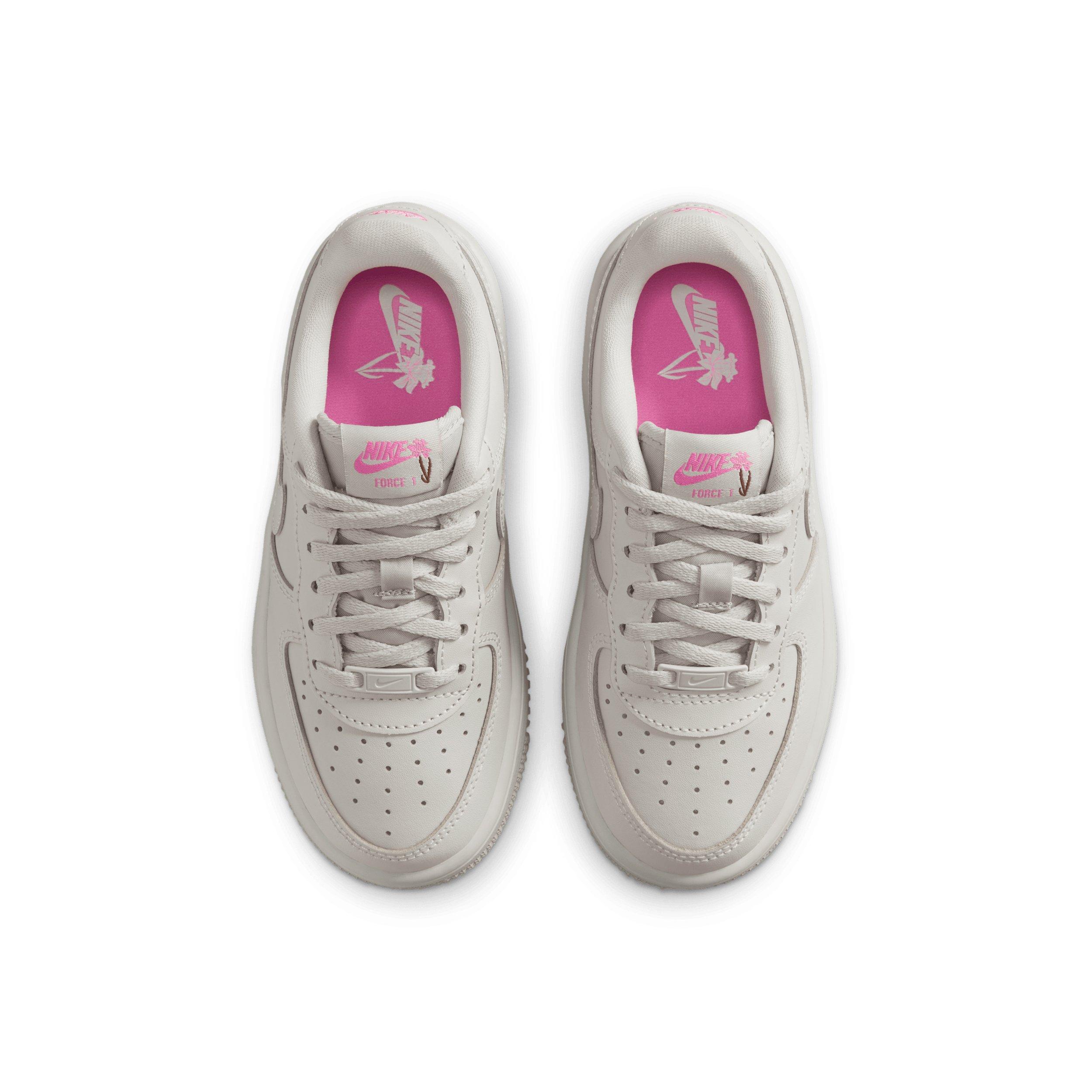 Nike Force 1 Low "Light Bone/Playful Pink/Fauna Brown/Light Bone" Preschool Girls' Shoe - LT BONE/PINK/BROWN/LT BONE Thumbnail View 4