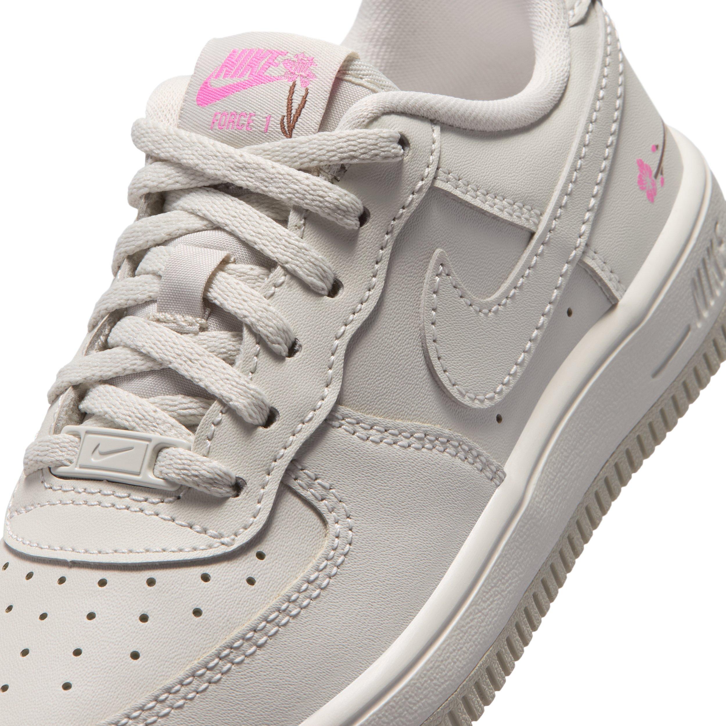 Nike Force 1 Low "Light Bone/Playful Pink/Fauna Brown/Light Bone" Preschool Girls' Shoe - LT BONE/PINK/BROWN/LT BONE Thumbnail View 7