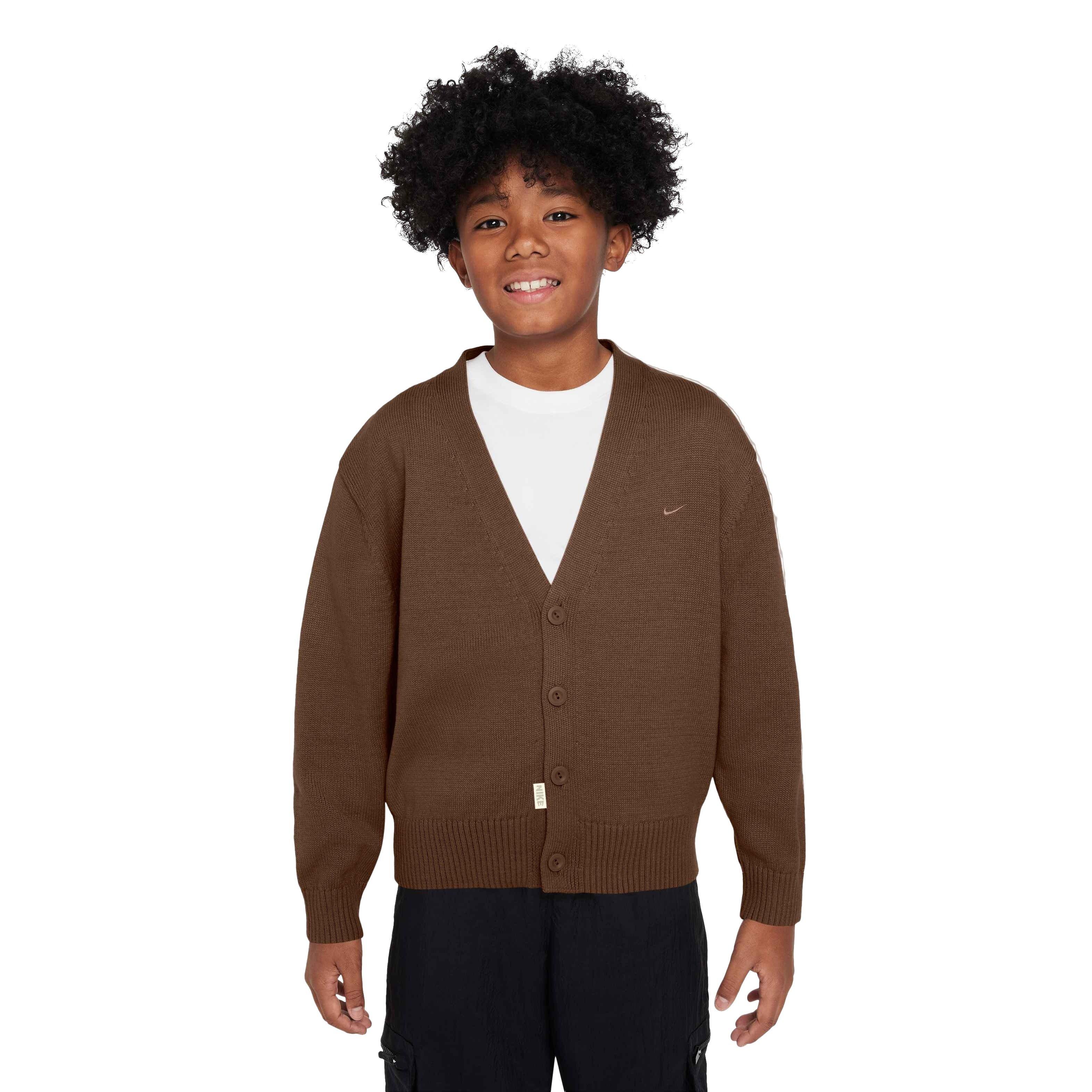 Nike Big Kids' Sportswear Metro Ground Cardigan - BROWN