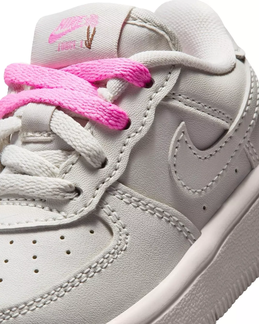 Nike Force 1 Low "Light Bone/Playful Pink/Fauna Brown/Light Bone" Infant Girls' Shoe - LT BONE/PINK/BROWN/LT BONE