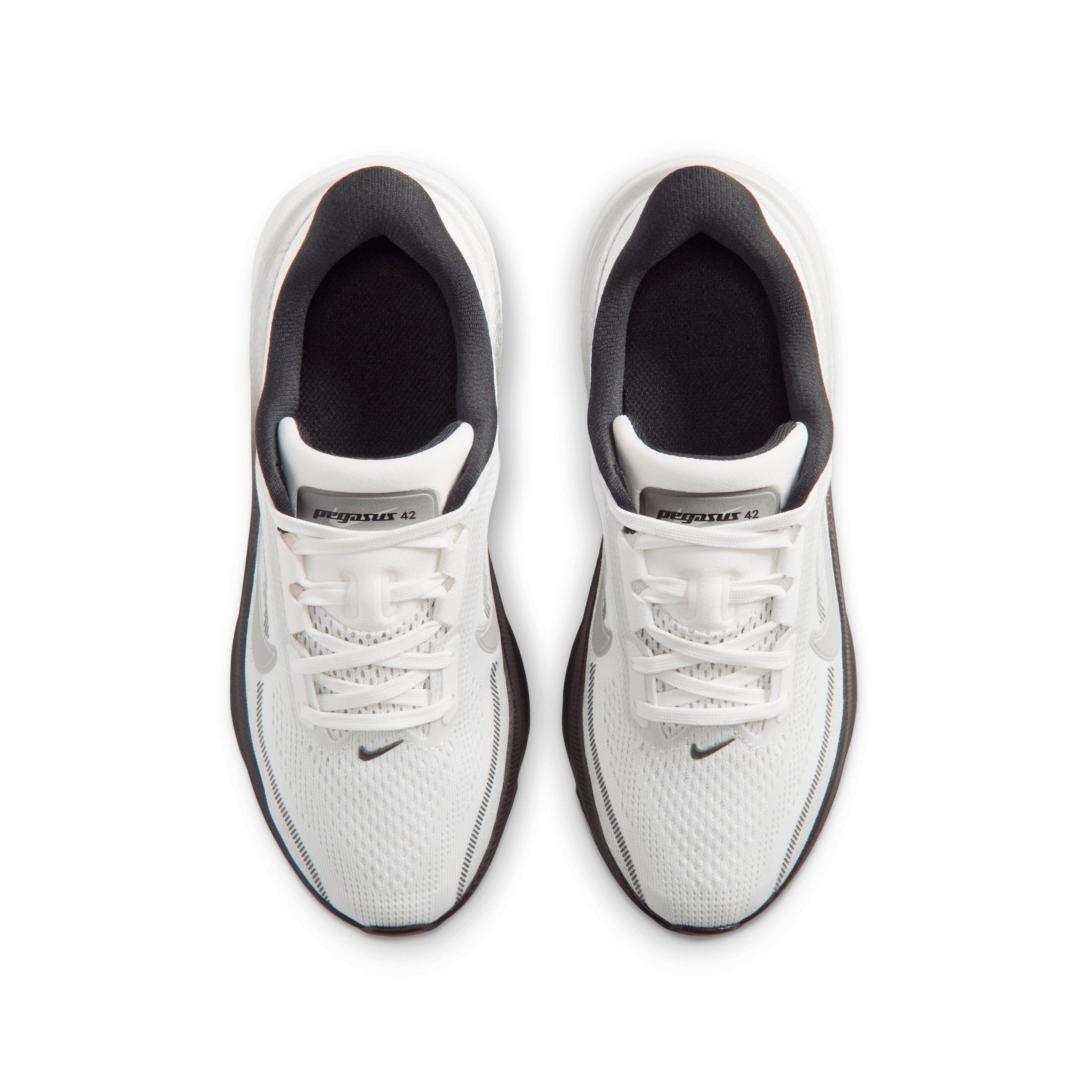 Nike Pegasus 42 "Summit White/Metallic Silver/Photon Dust/White" Grade School Boys' Running Shoe - WHITE/SILVER/DUST/WHITE Thumbnail View 4